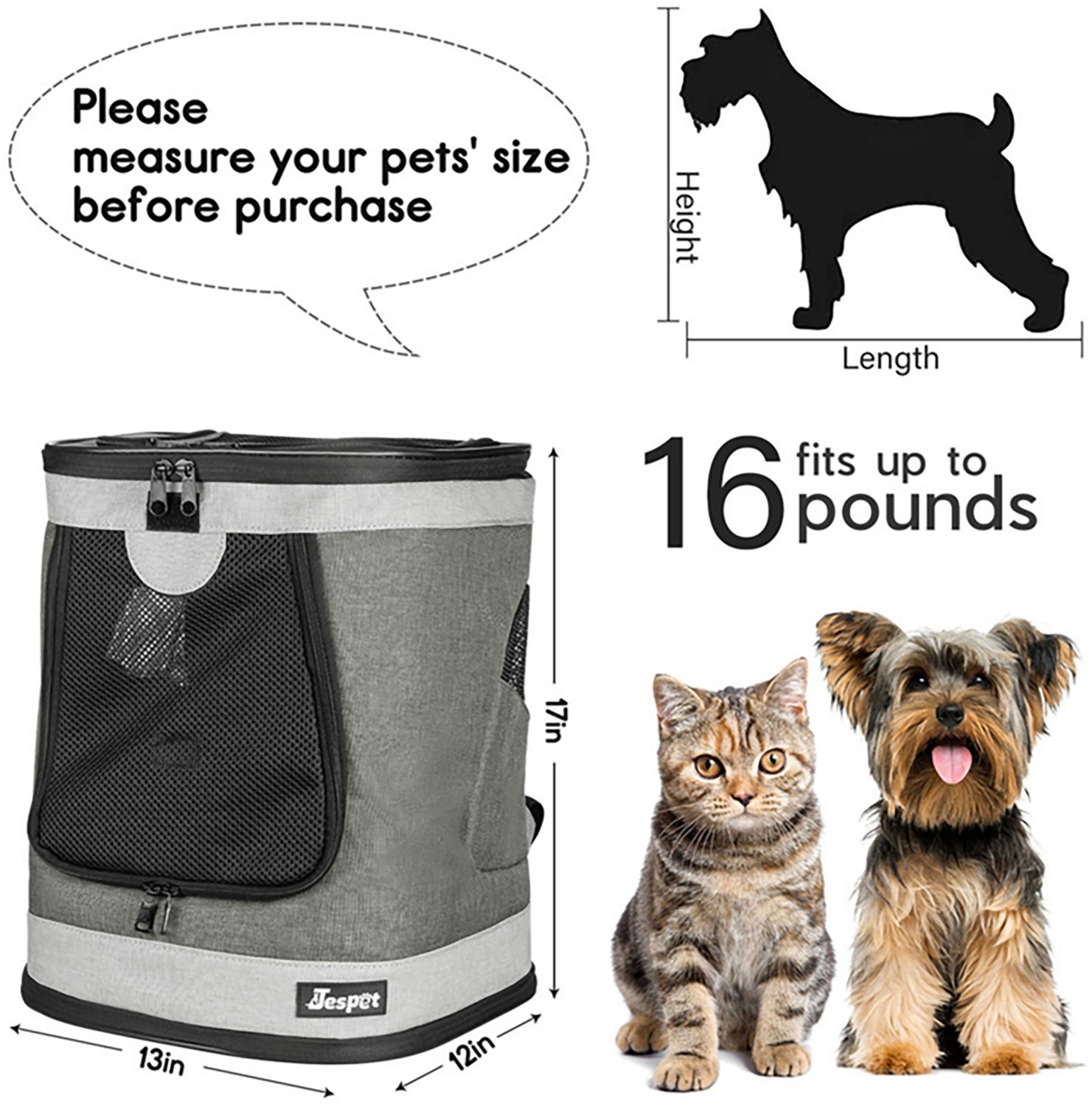 Jespet & Goopaws Pet Soft 13 in. Backpack Carrier - view number 3