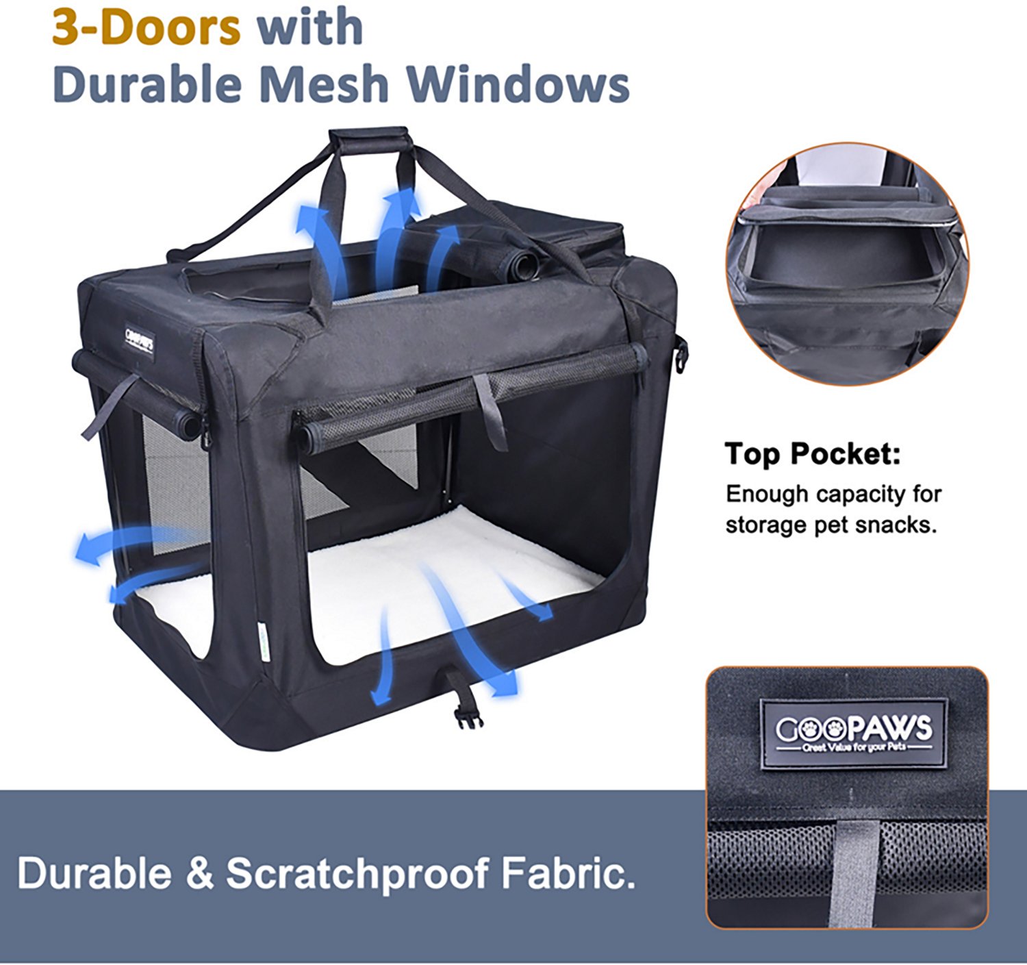 Jespet & Goopaws 30 in. Soft Pet Crate - view number 2