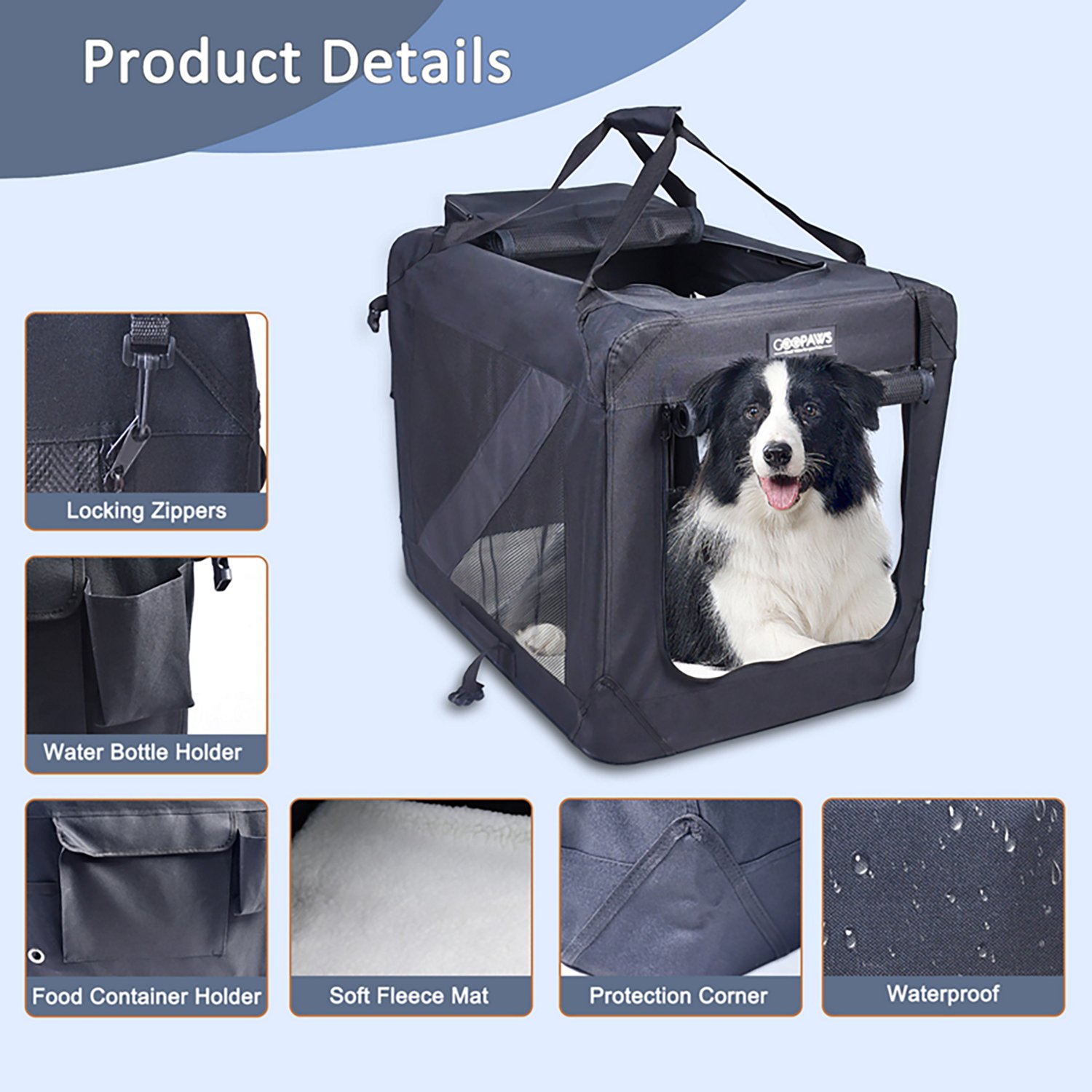 Jespet & Goopaws 30 in. Soft Pet Crate - view number 3