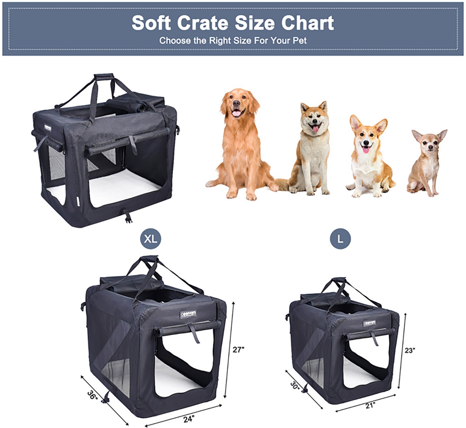 Jespet & Goopaws 30 in. Soft Pet Crate - view number 6