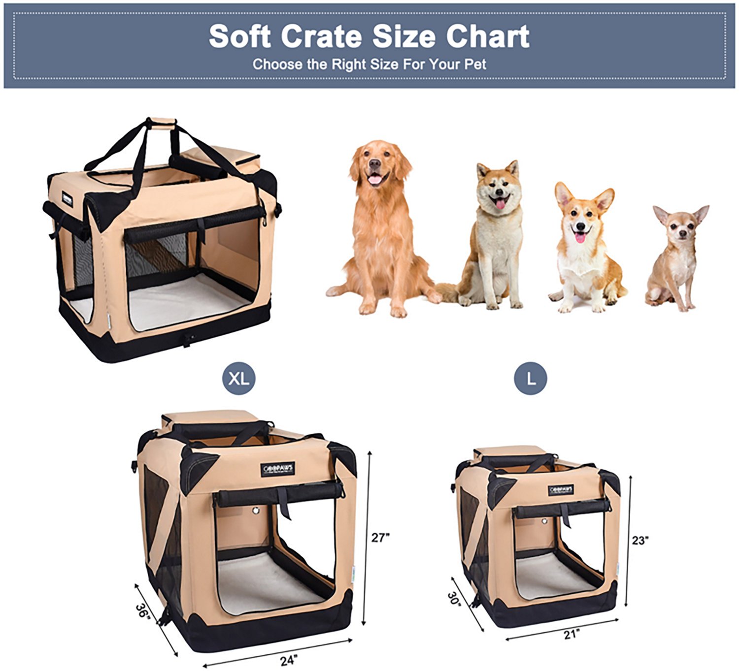Jespet & Goopaws 36 in. Soft Pet Crate - view number 6