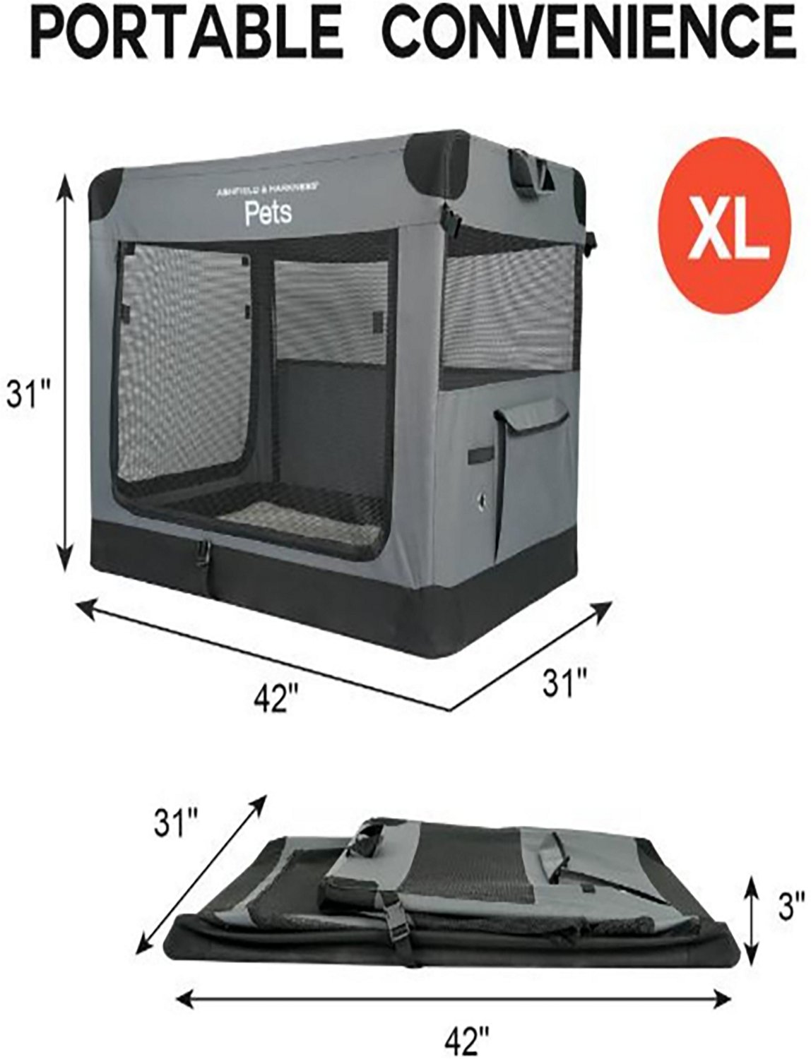 Ashfield & Harkness 42 in. Collapsible Soft Dog Crate - view number 2