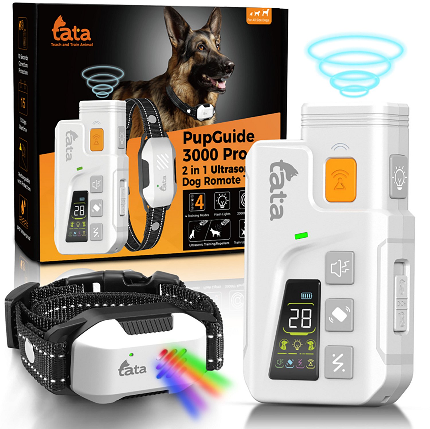 TATA PupGuide 3000 Pro 2-In-1 Ultrasonic Dog Remote Trainer Collar - view number 2