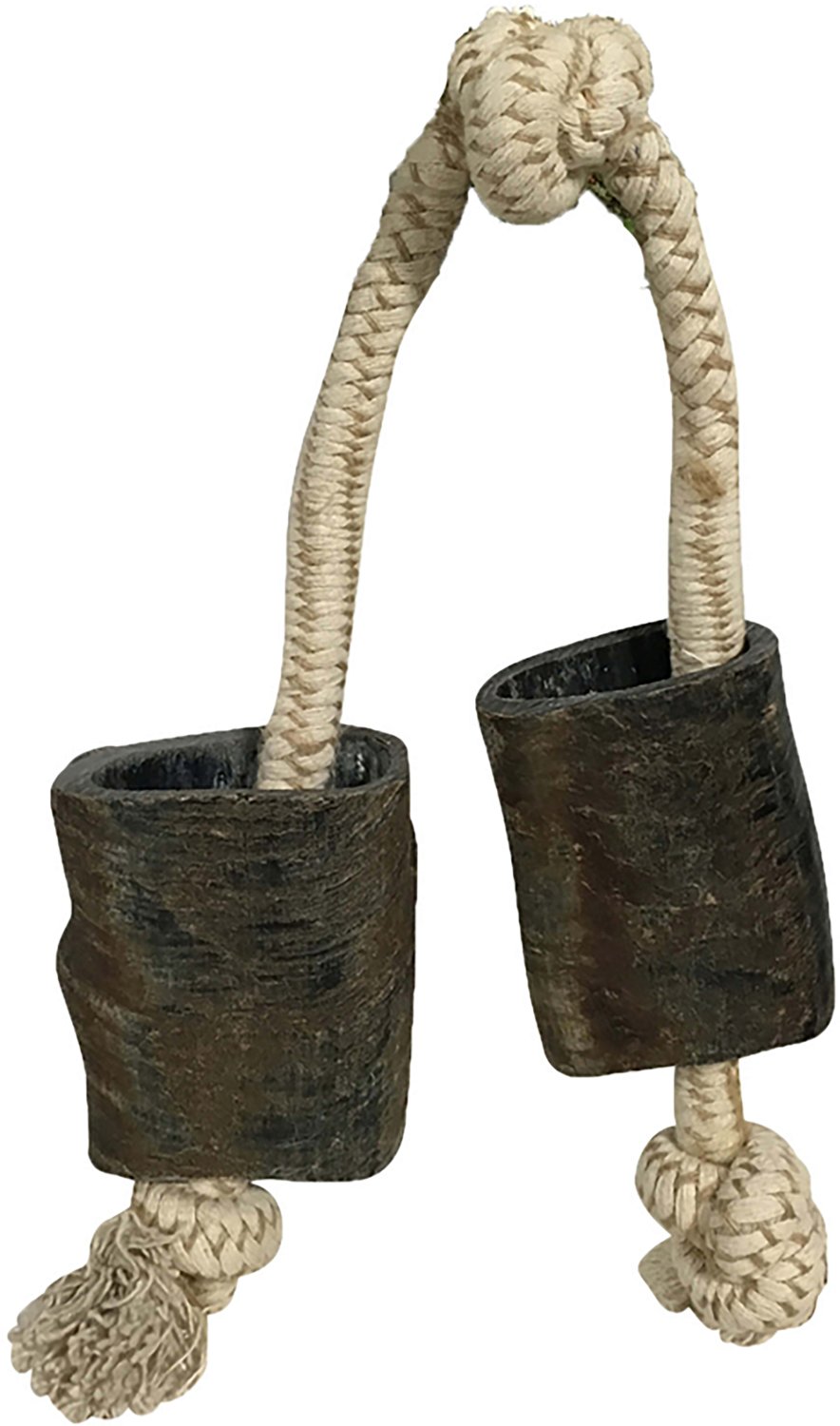 Mossy Oak Water Buffalo Horn and Tug Dog Chew 24 in. Knotted Natural Cotton Rope