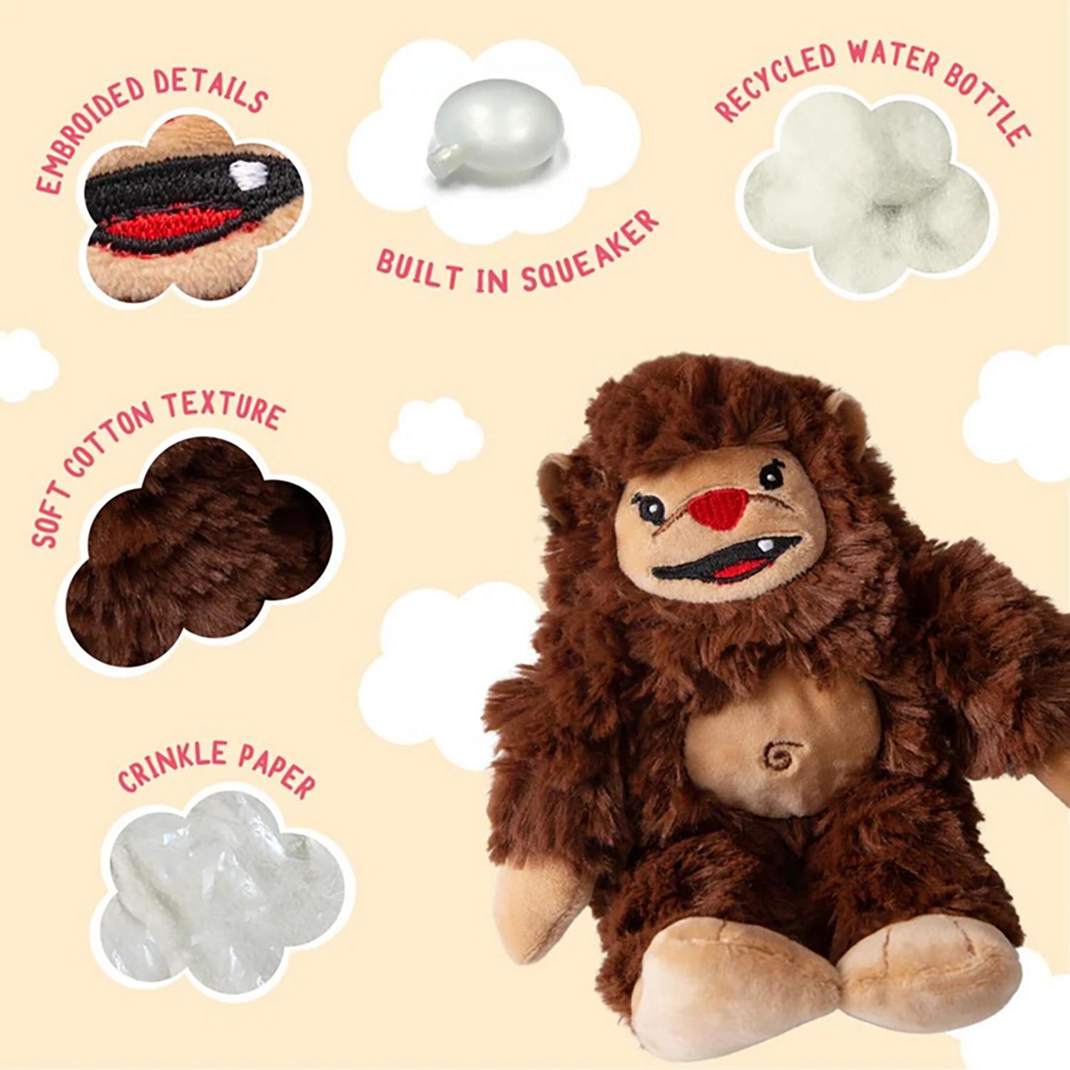 SnugArooz Young Billy the Big Foot Plush Dog Toy