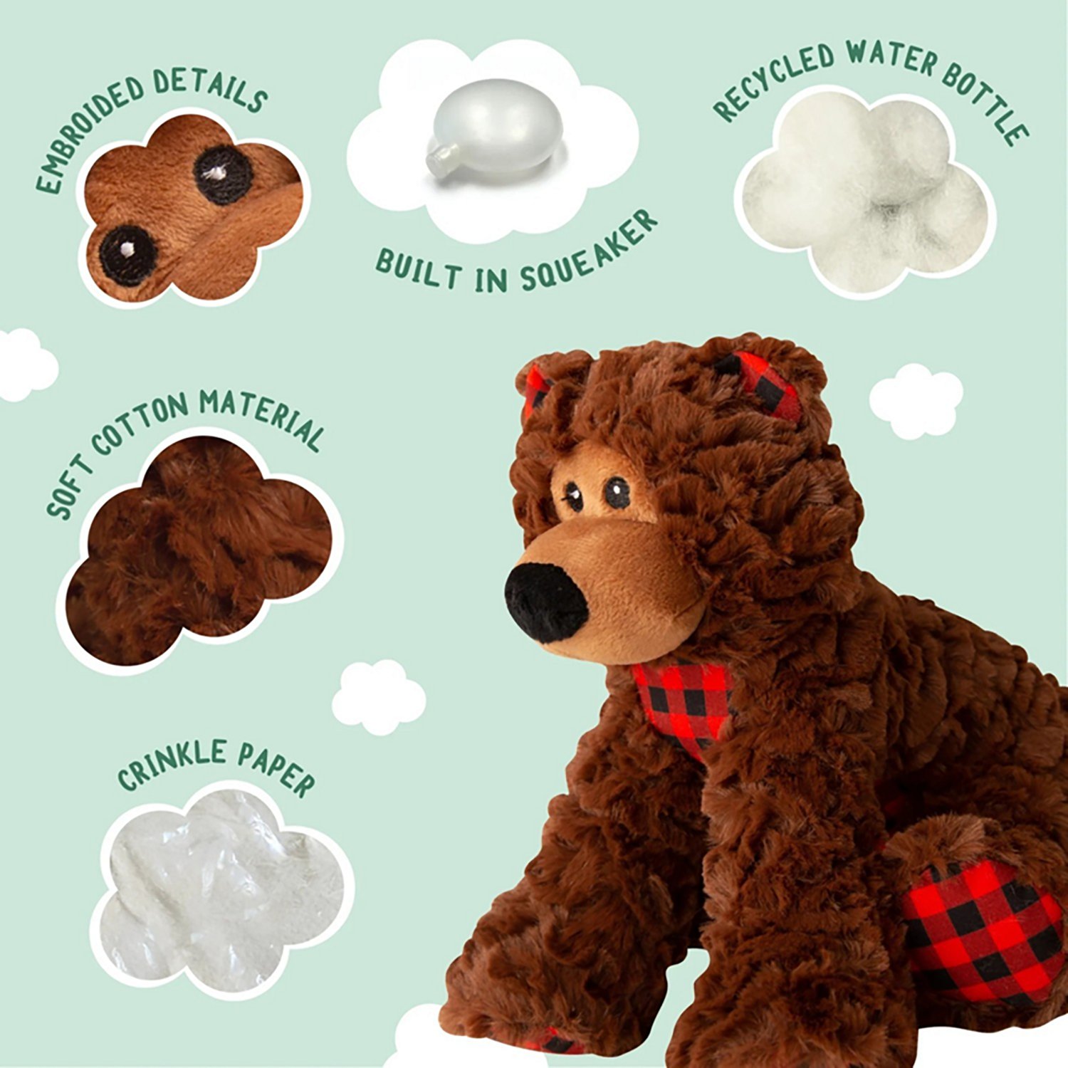 SnugArooz Benny the Bear Plush Dog Toy