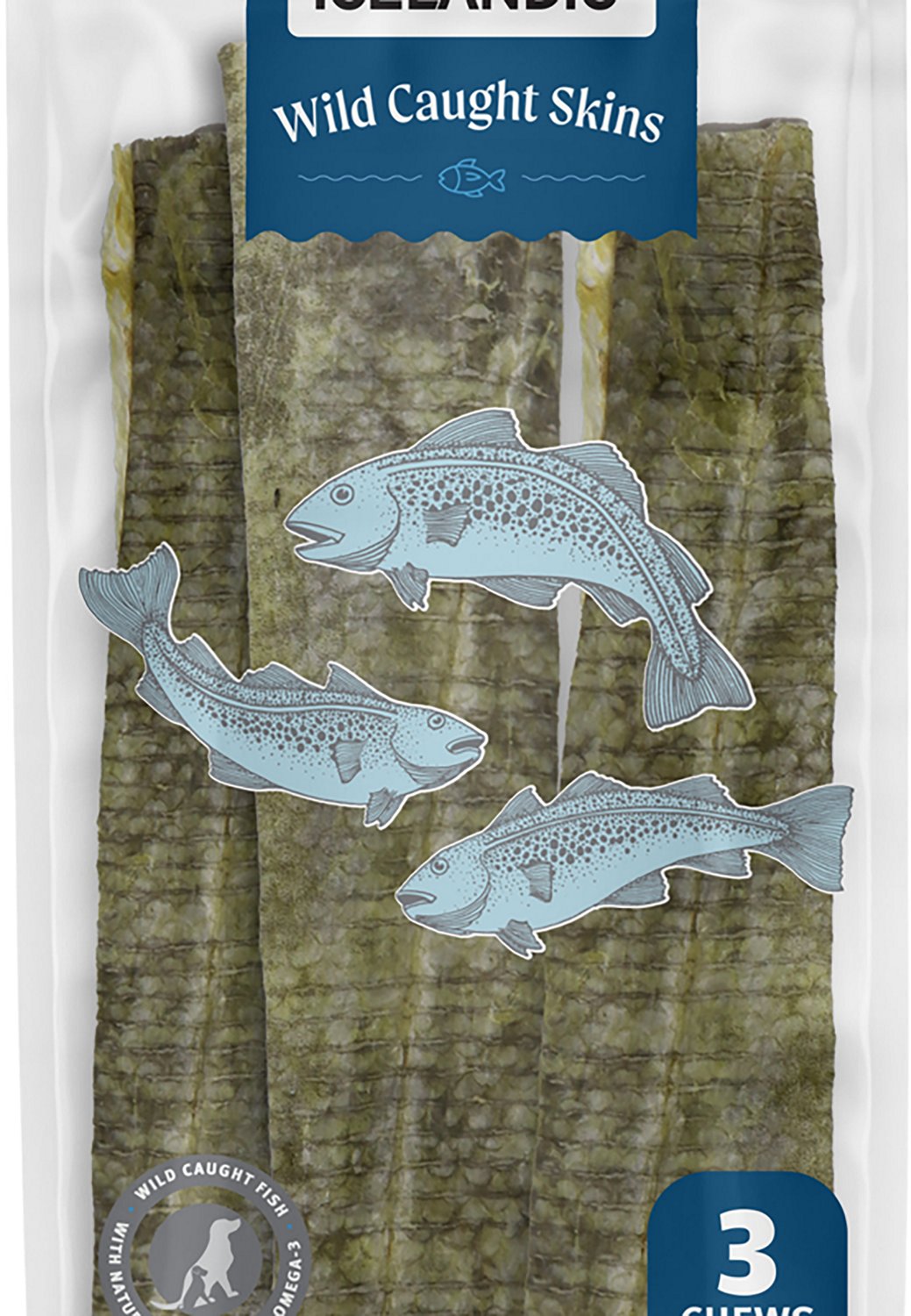 Icelandic+ Cod Short Skins 8-10 in. Strips Dog Treat Chews 3-Pack - view number 8