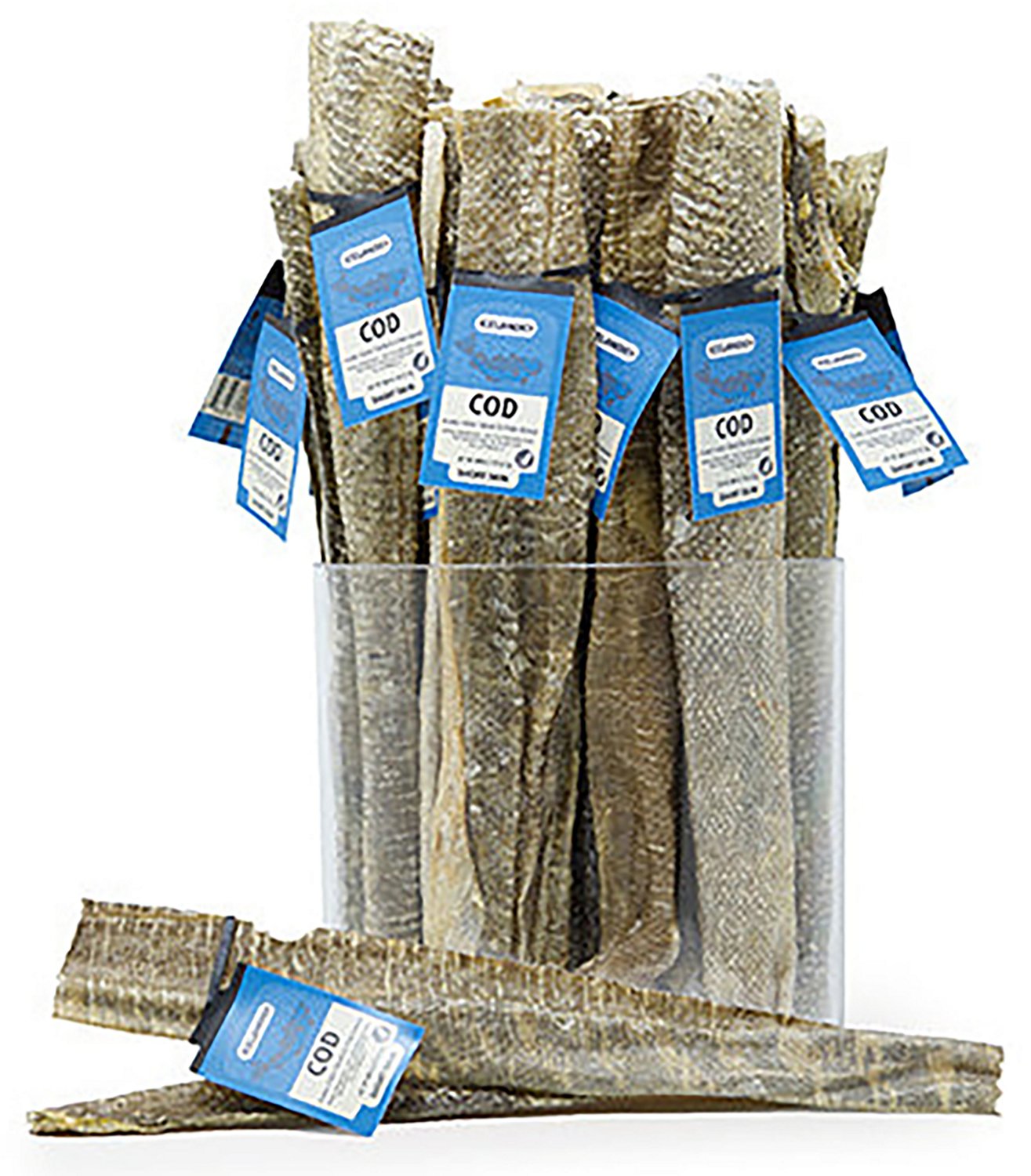 Icelandic+ Cod Short Skins 8-10 in. Strips Dog Treat Chews 36-Pack
