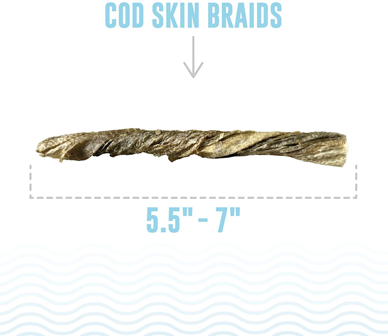 Icelandic+ Cod Skin Braids 5.5-7 in. Dog Treat Chews 5-Pack