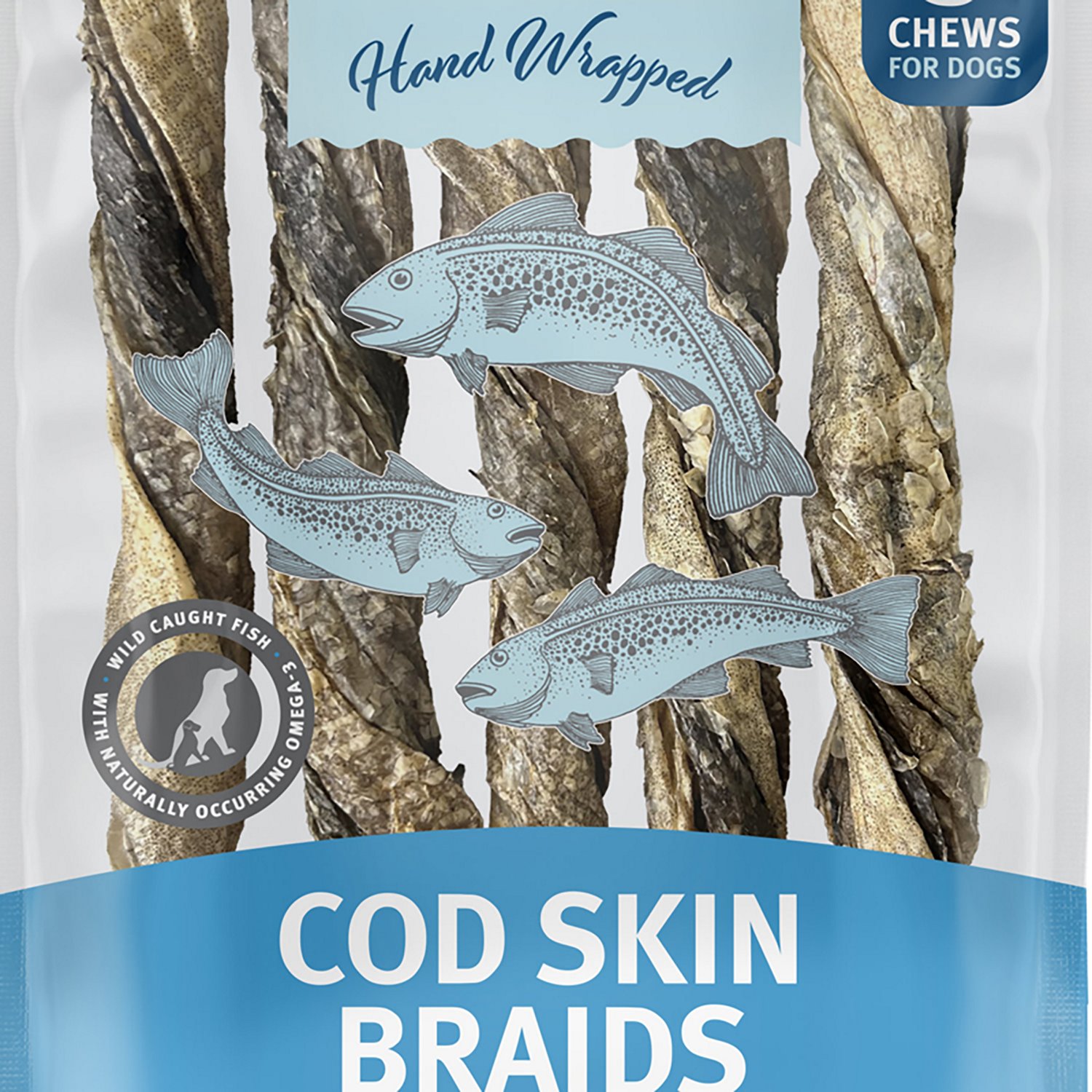 Icelandic+ Cod Skin Braids 5.5-7 in. Dog Treat Chews 5-Pack