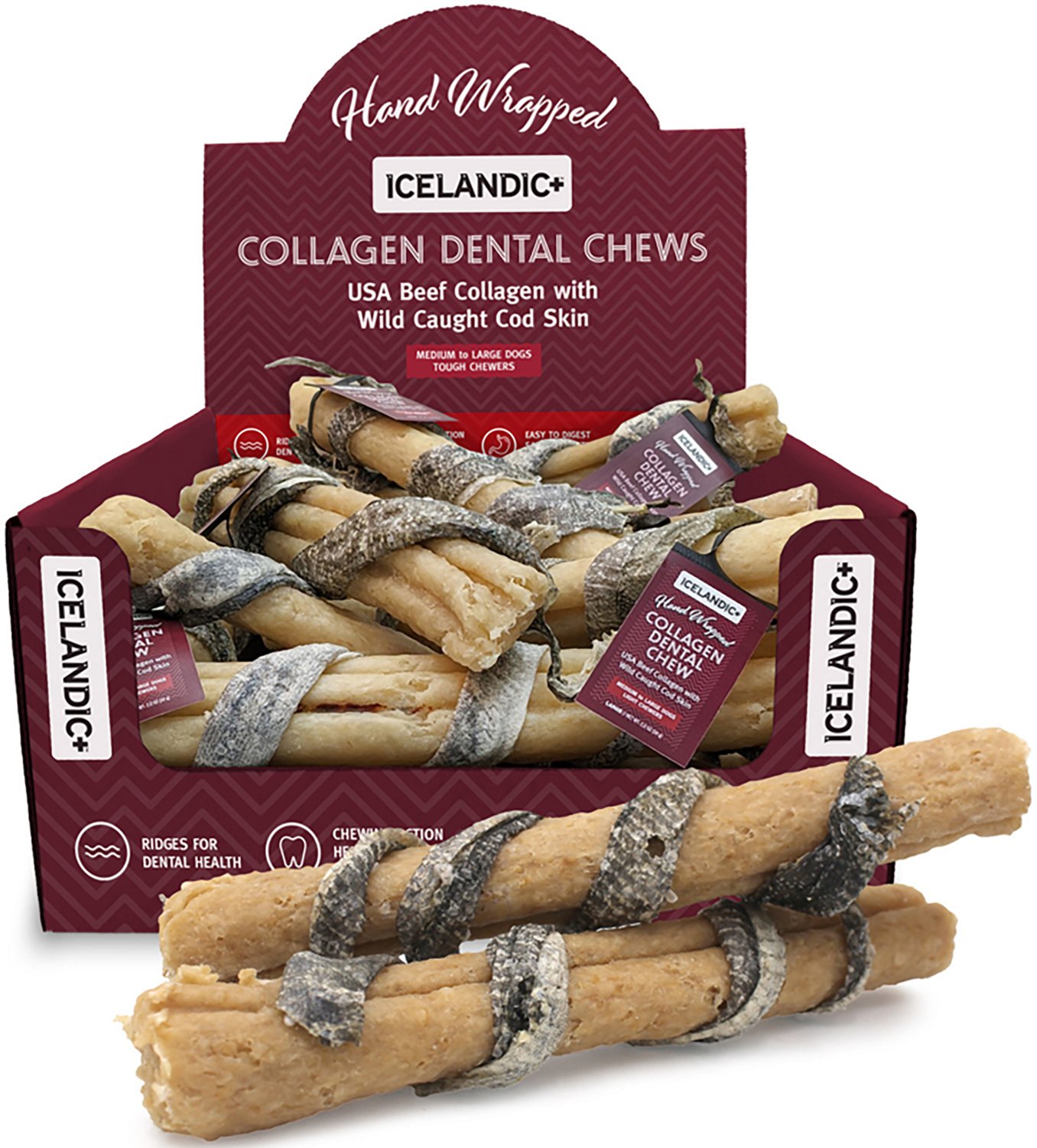 Icelandic+ Collagen Dental Chew 8 in. Beef and Cod Skin 18-Pack
