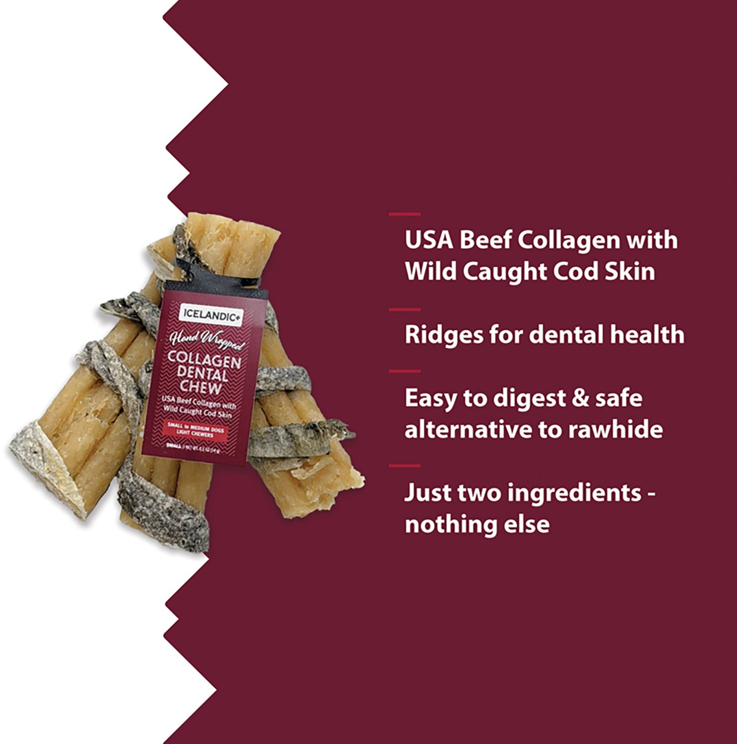 Icelandic+ Collagen Dental Chew 8 in. Beef and Cod Skin 18-Pack