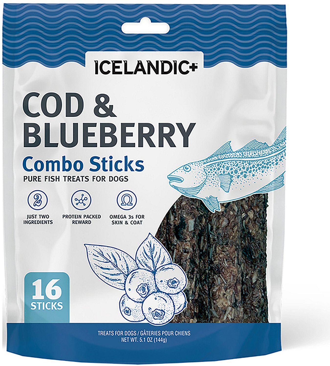 Icelandic+ Combo Sticks 5 oz. Dog Treats 16-Count