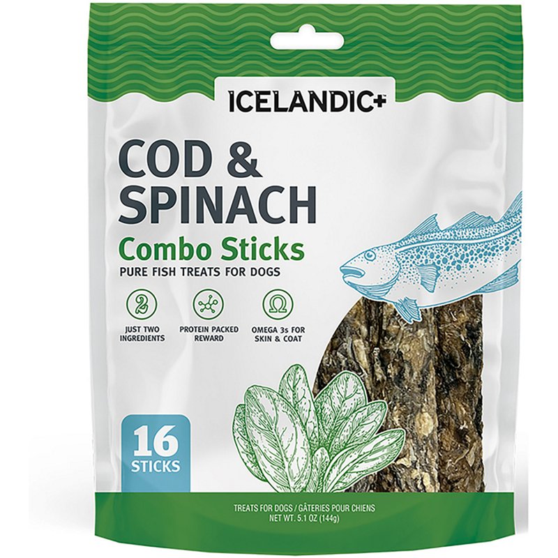 850063775953 Dog COD & Spinach Combo Sticks Value Pack, 16 Count