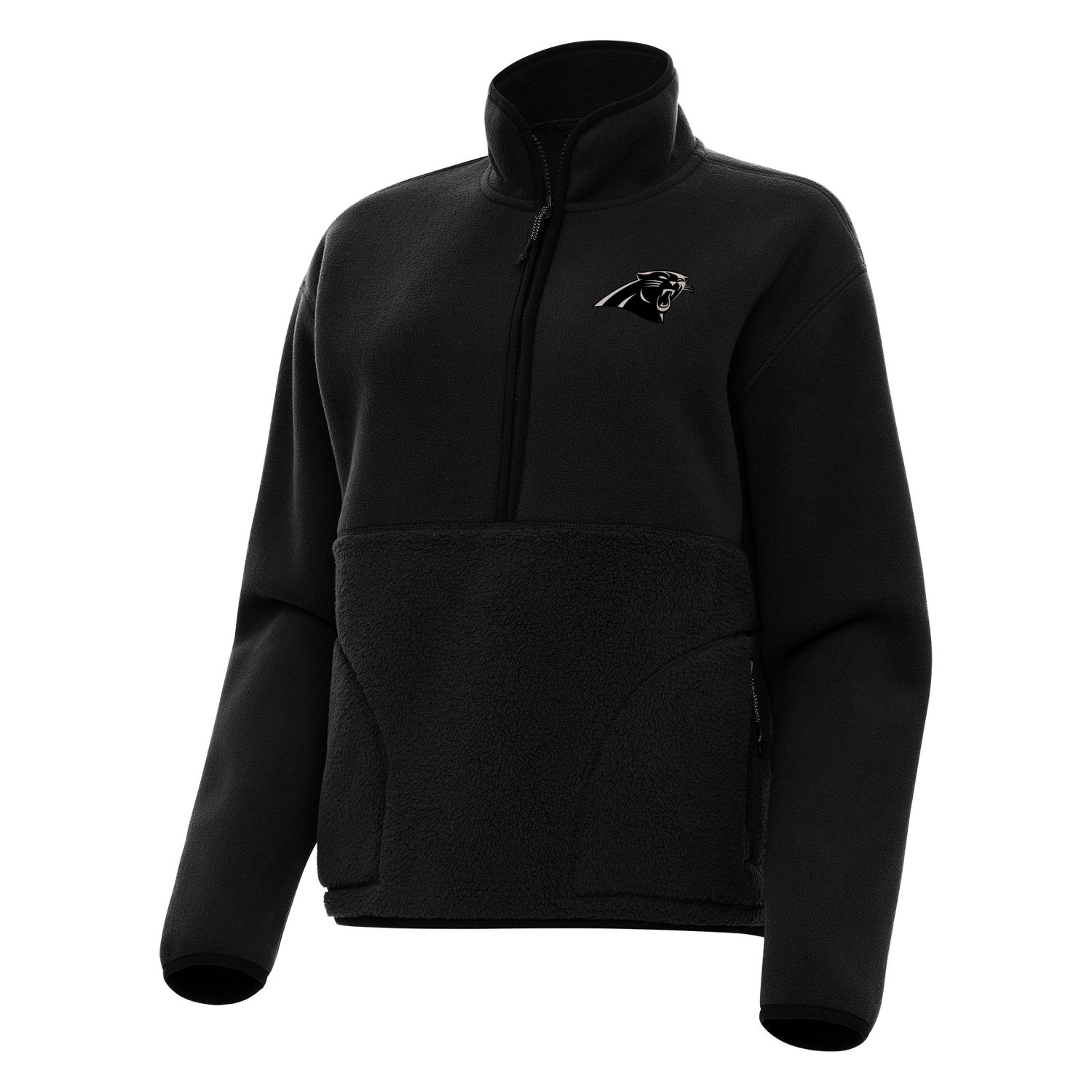 Antigua Women's Carolina Panthers Figure 1/2-Zip Pullover Top