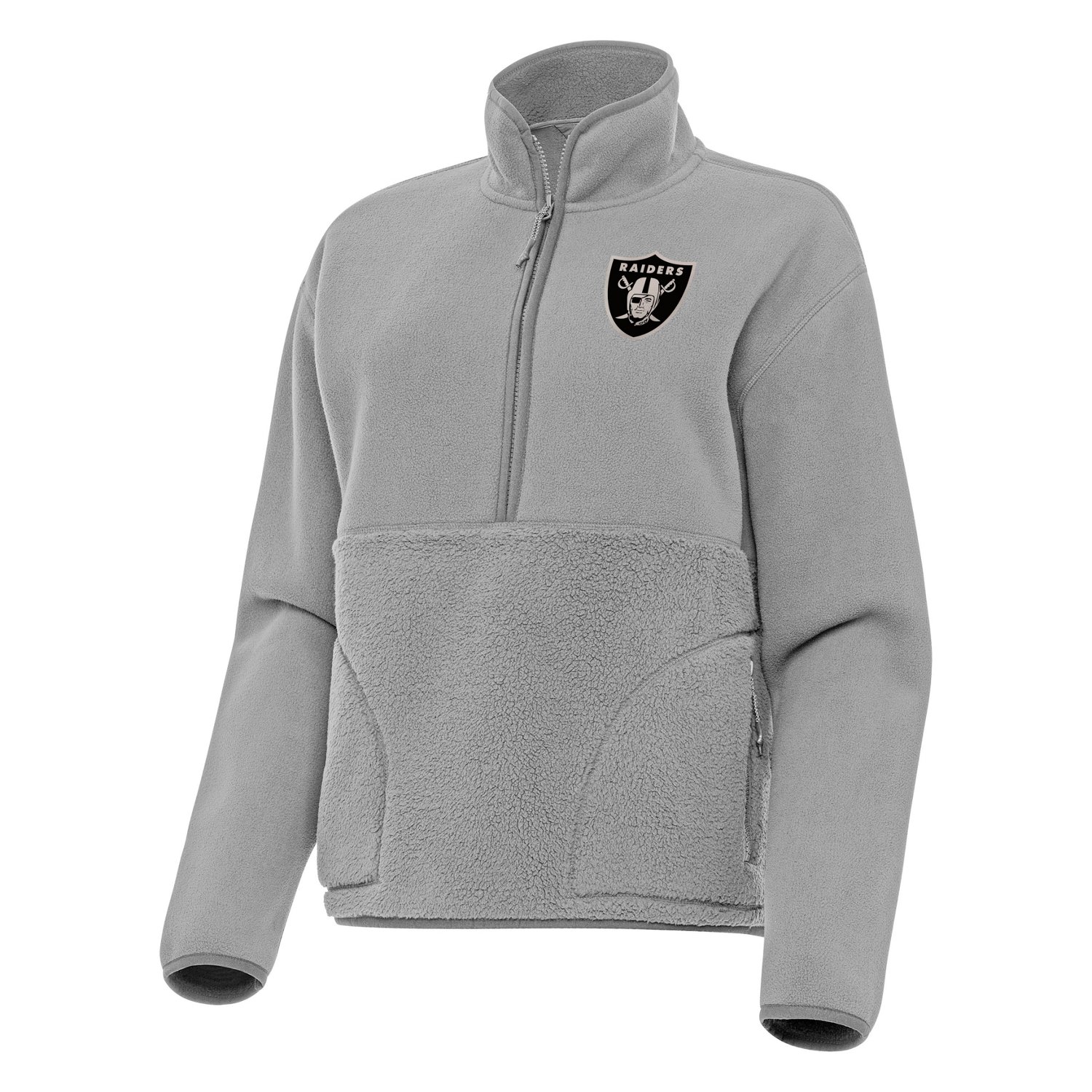 Antigua Women's Las Vegas Raiders Figure 1/2-Zip Pullover Top