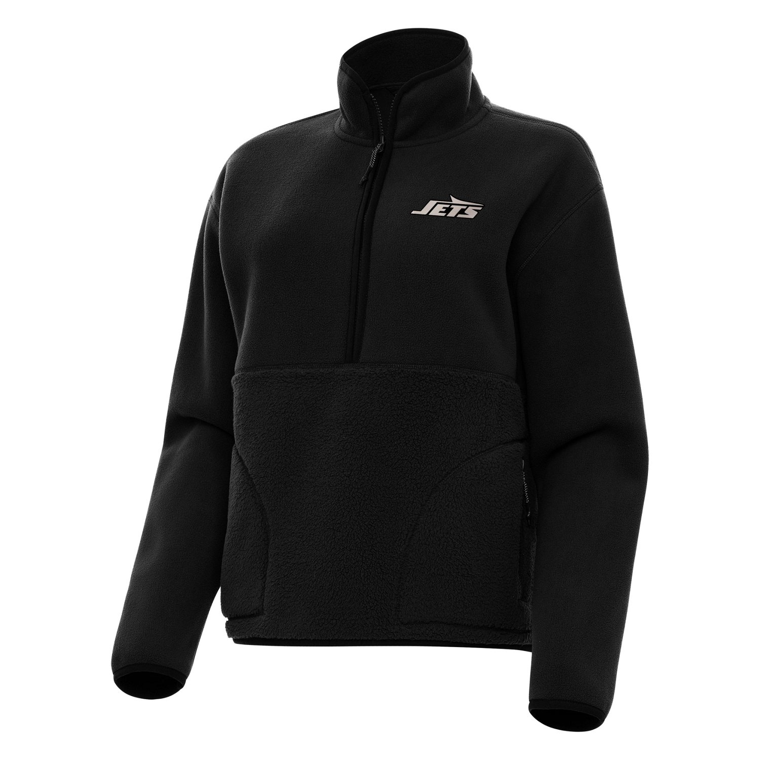 Antigua Women's New York Jets Figure 1/2-Zip Pullover Top