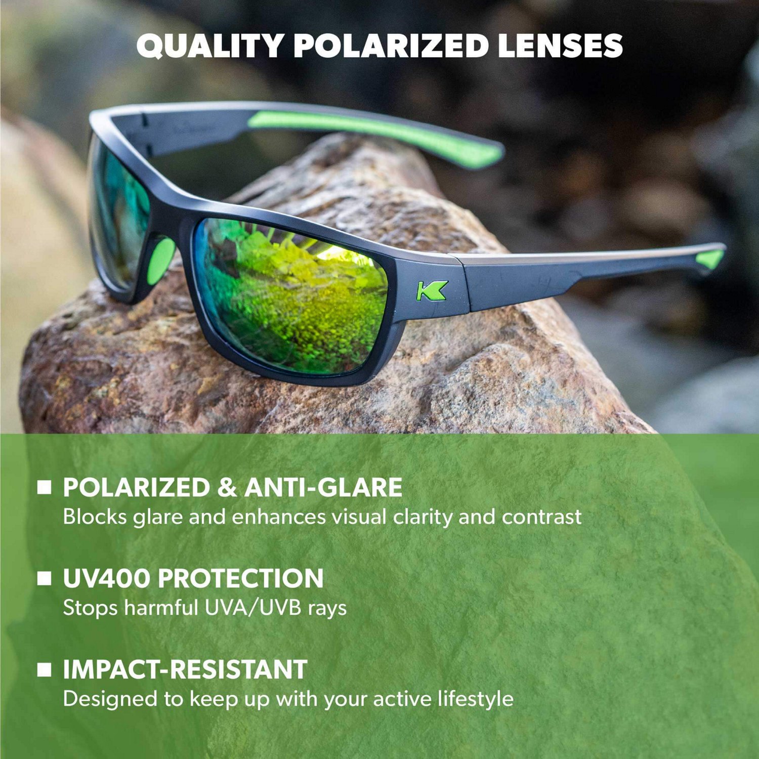 Knockaround Adults' Vortex High Stakes Polarized Mirrored Sunglasses                                                             - view number 4