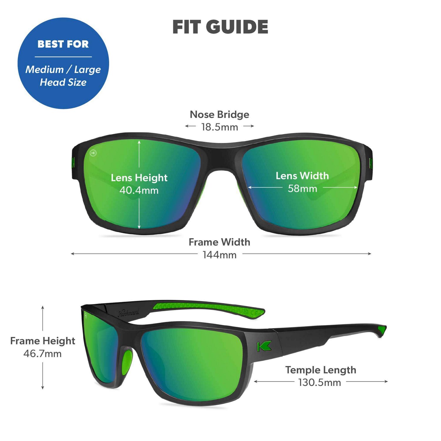 Knockaround Adults' Vortex High Stakes Polarized Mirrored Sunglasses                                                             - view number 7