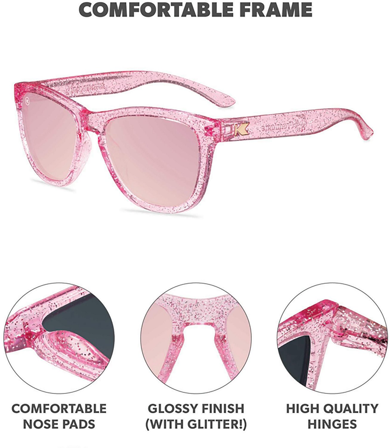 Knockaround Kids’ Pink Sparkle Premiums Sunglasses - view number 6