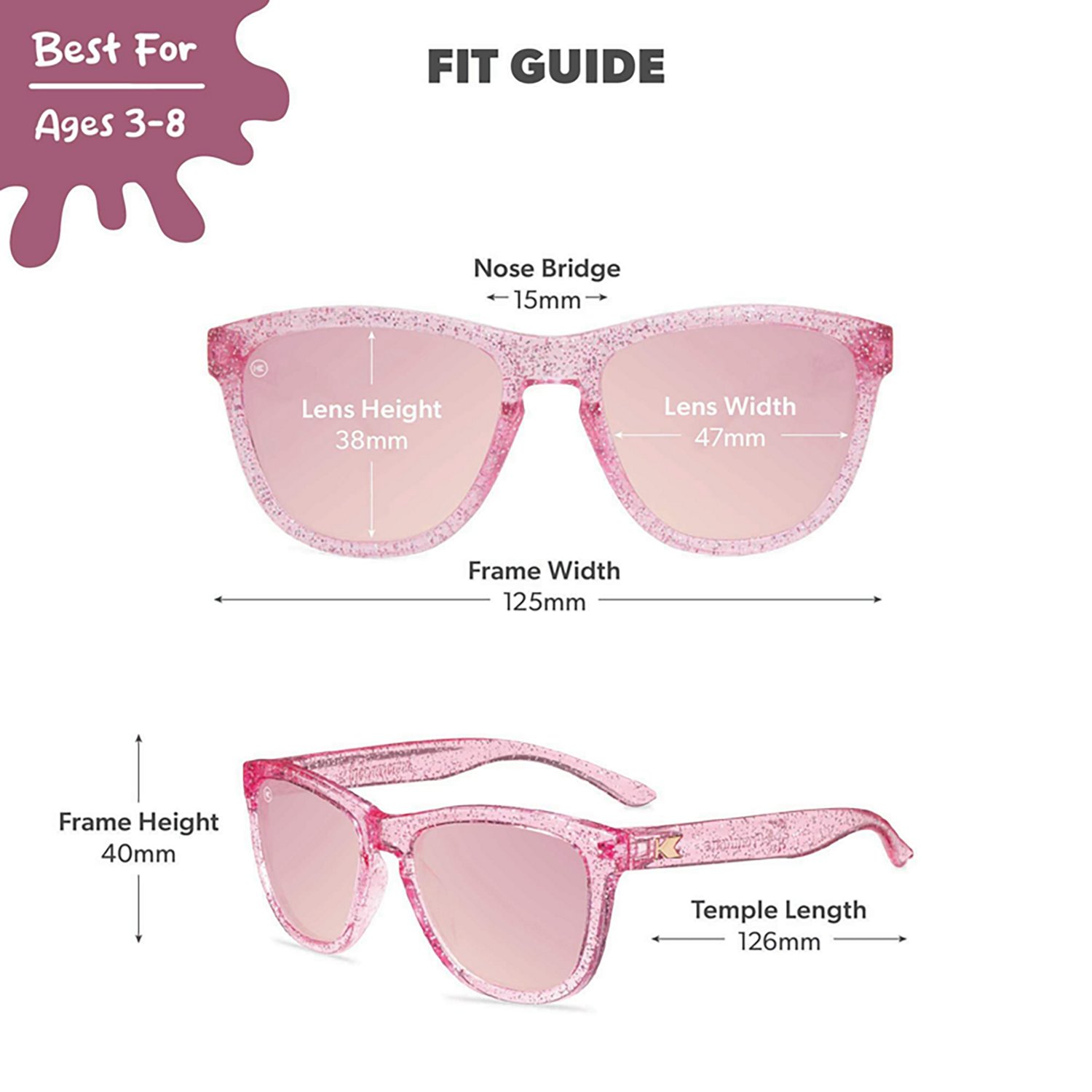 Knockaround Kids’ Pink Sparkle Premiums Sunglasses - view number 7
