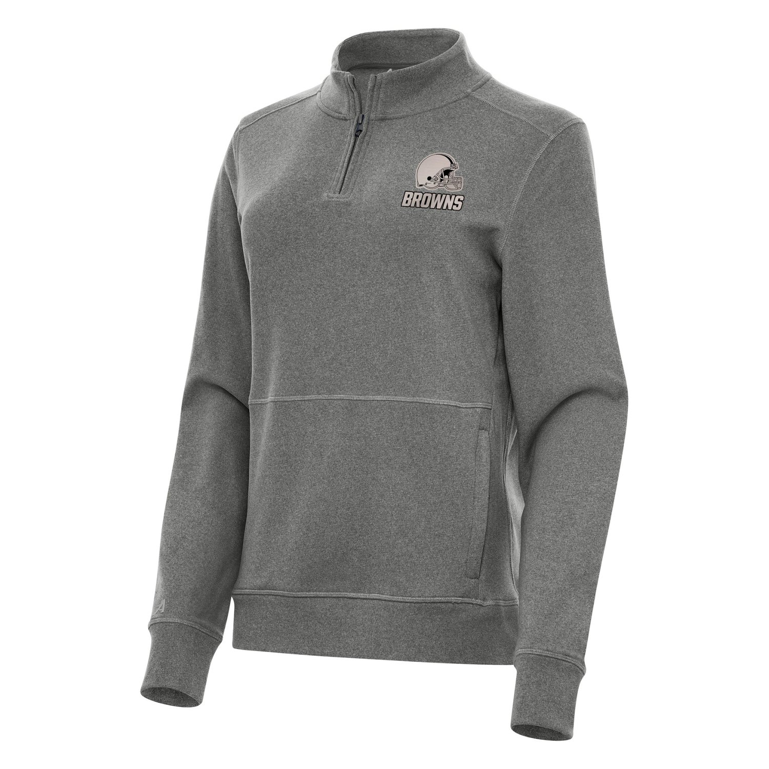 Antigua Women's Cleveland Browns Crush 1/4-Zip Pullover Top