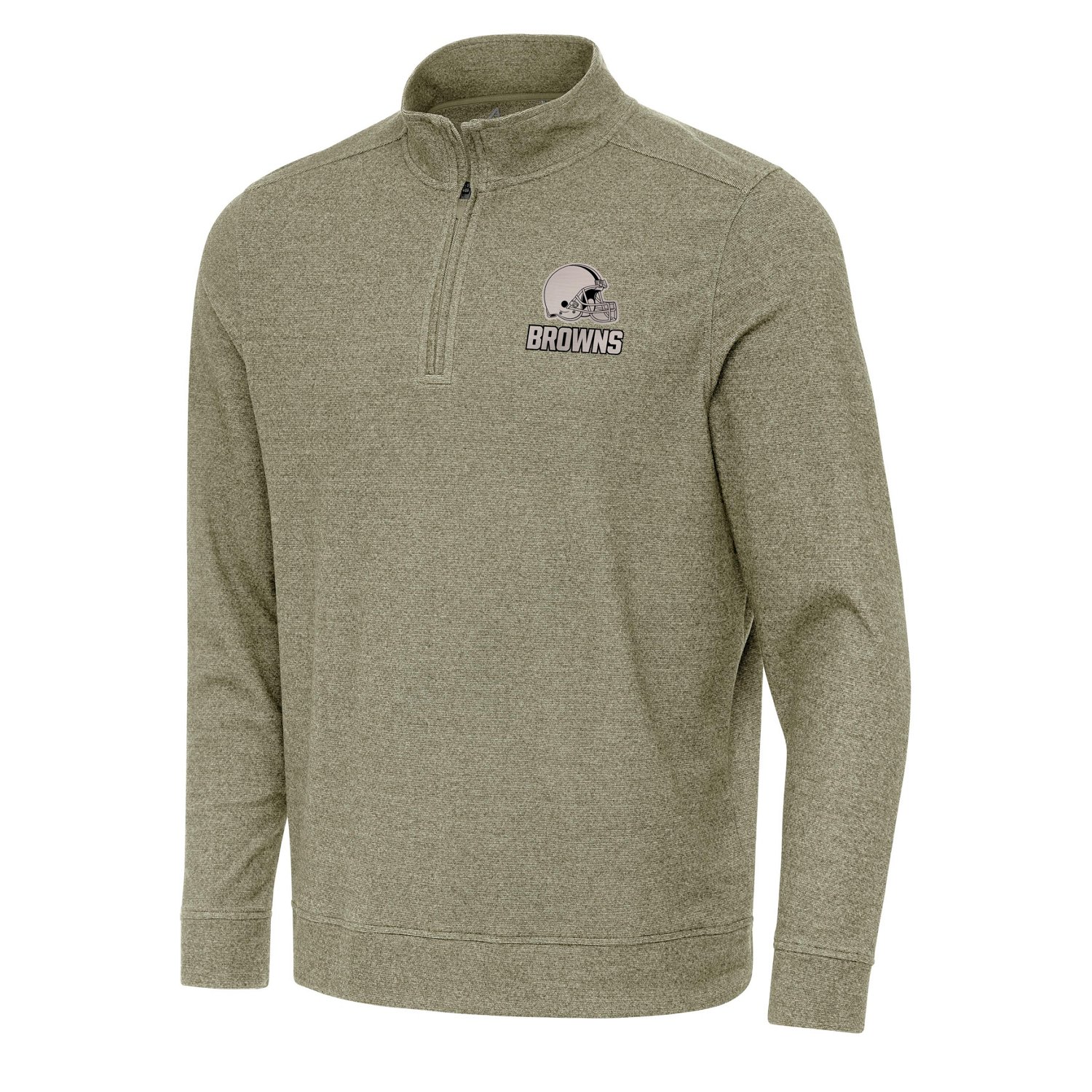 Antigua Men's Cleveland Browns Subtle 1/4-Zip Pullover Top - view number 3