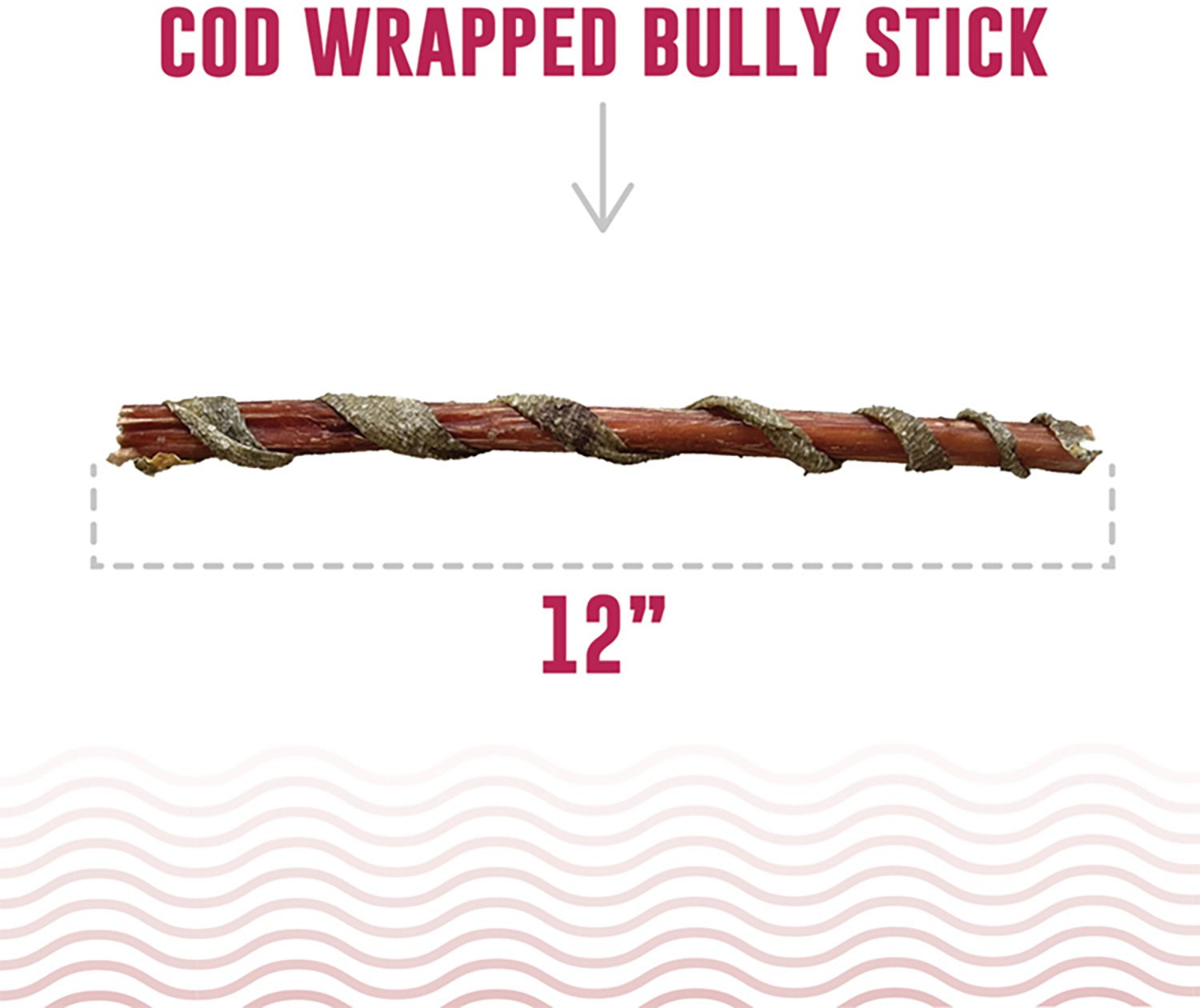 Icelandic+ Fish Sticks 12 in. Bully Stick Wrapped In Cod Skin 10-Pack