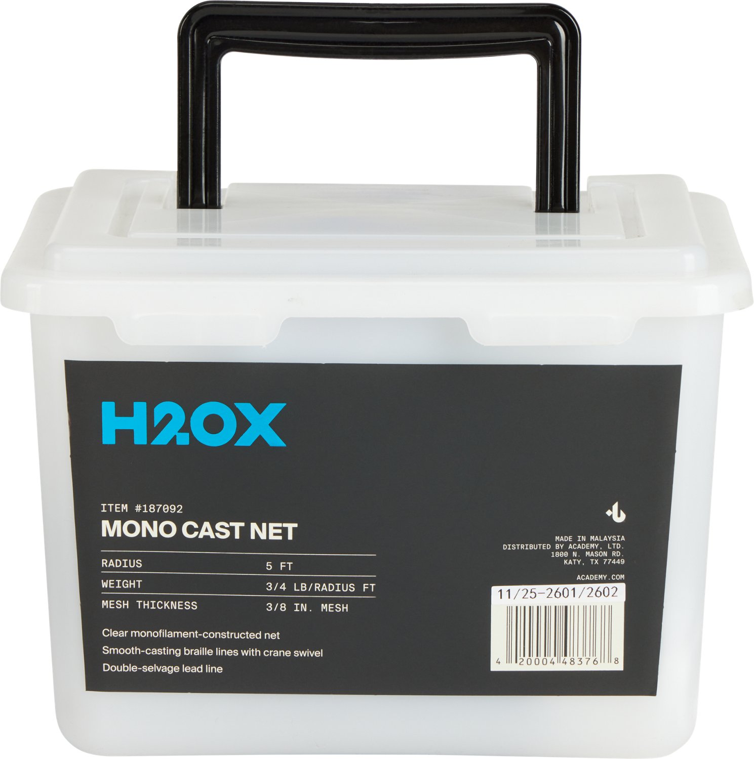 H2OX 5ft 3/4 Lb Monofilament Cast Net