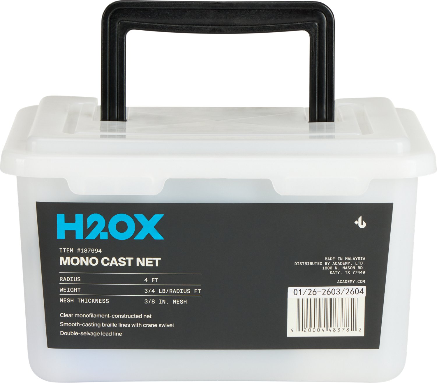 H2OX 4 Foot 3/4 Pound Monofilament Cast Net