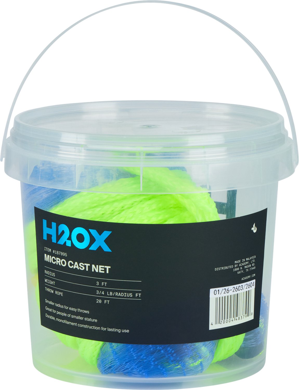 H2OX 3ft 0.75Lb Micro Monofilament Cast Net