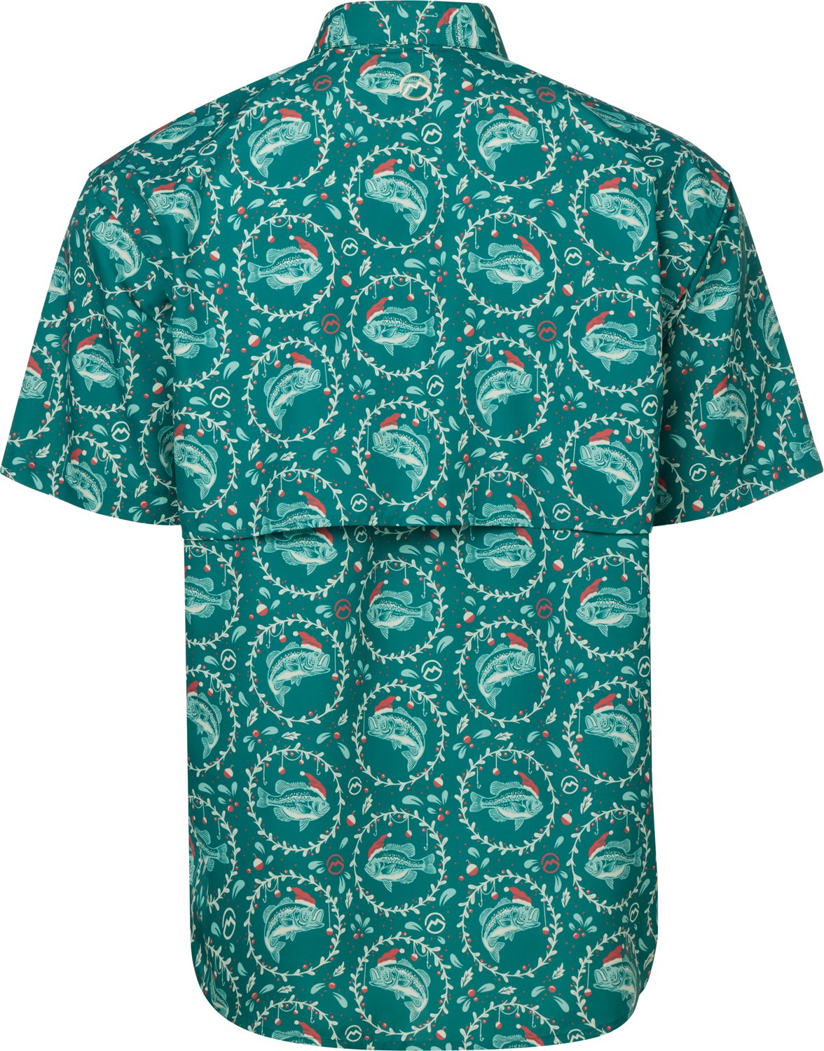 Magellan Outdoors Men's Laguna Madre Merry Fishmas Short Sleeve Fishing Shirt - view number 2