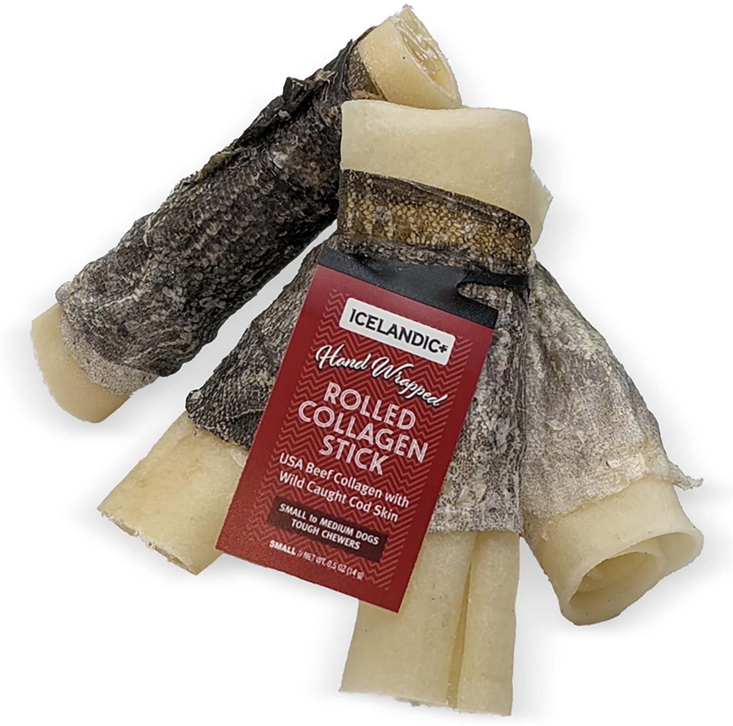 Icelandic+ Rolled Collagen Stick 4 in. Beef and Cod Skin 12-Pack