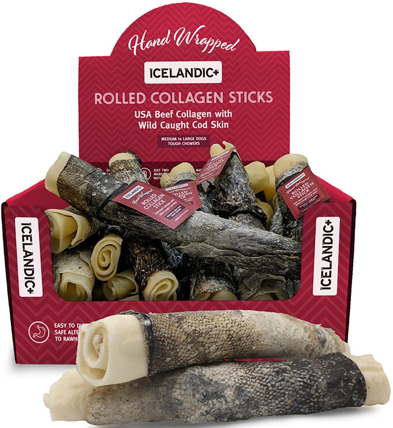 Icelandic+ Rolled Collagen Stick 8 in. Beef and Cod Skin 18-Pack