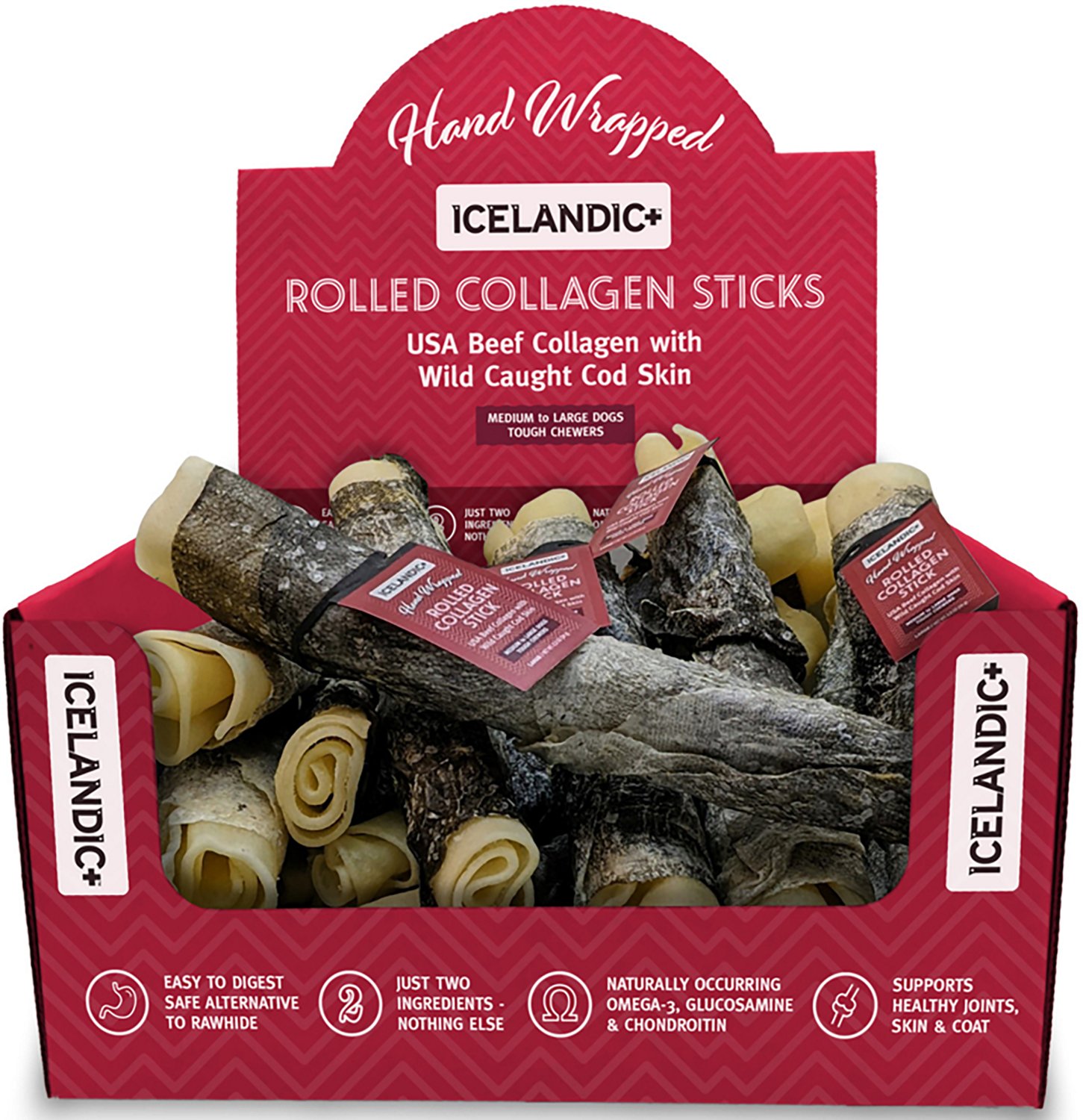 Icelandic+ Rolled Collagen Stick 8 in. Beef and Cod Skin 18-Pack