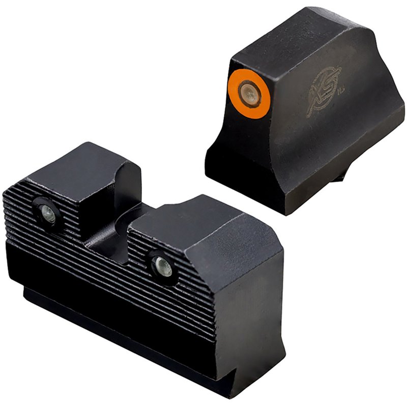 XS Sights R3D Green Tritium/Orange Outline Front Sight and Green Tritium Rear Sight for Glock Handguns