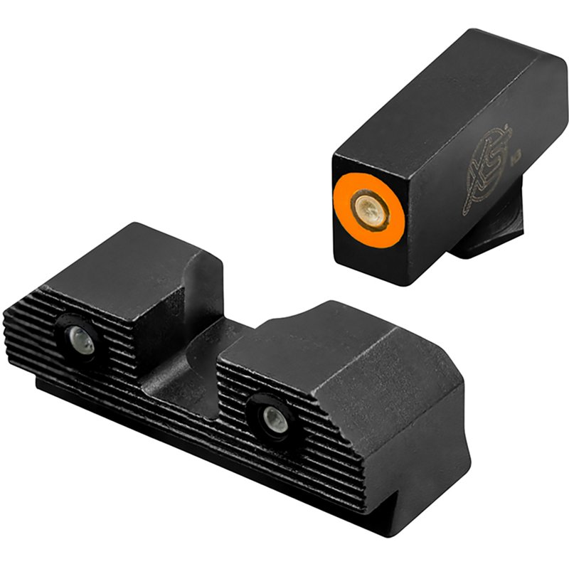 XS Sights R3D Green Tritium/Orange Outline Front Sight and Green Tritium Rear Sight for Glock Handguns