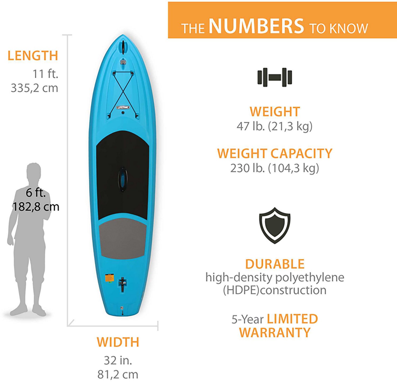 Lifetime Amped 11' Stand-Up Paddleboard with Paddle - view number 2
