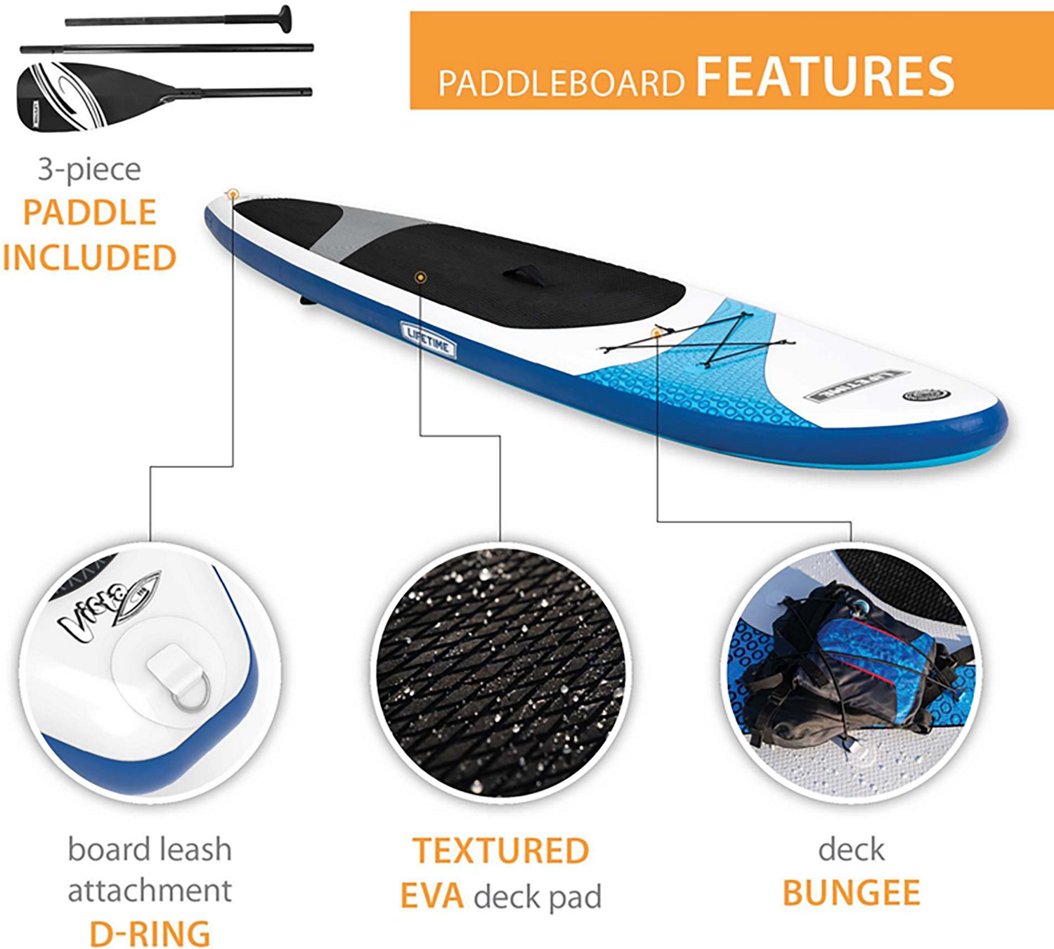 Lifetime Vista 11' Inflatable Stand-Up Paddleboard with Paddle - view number 4