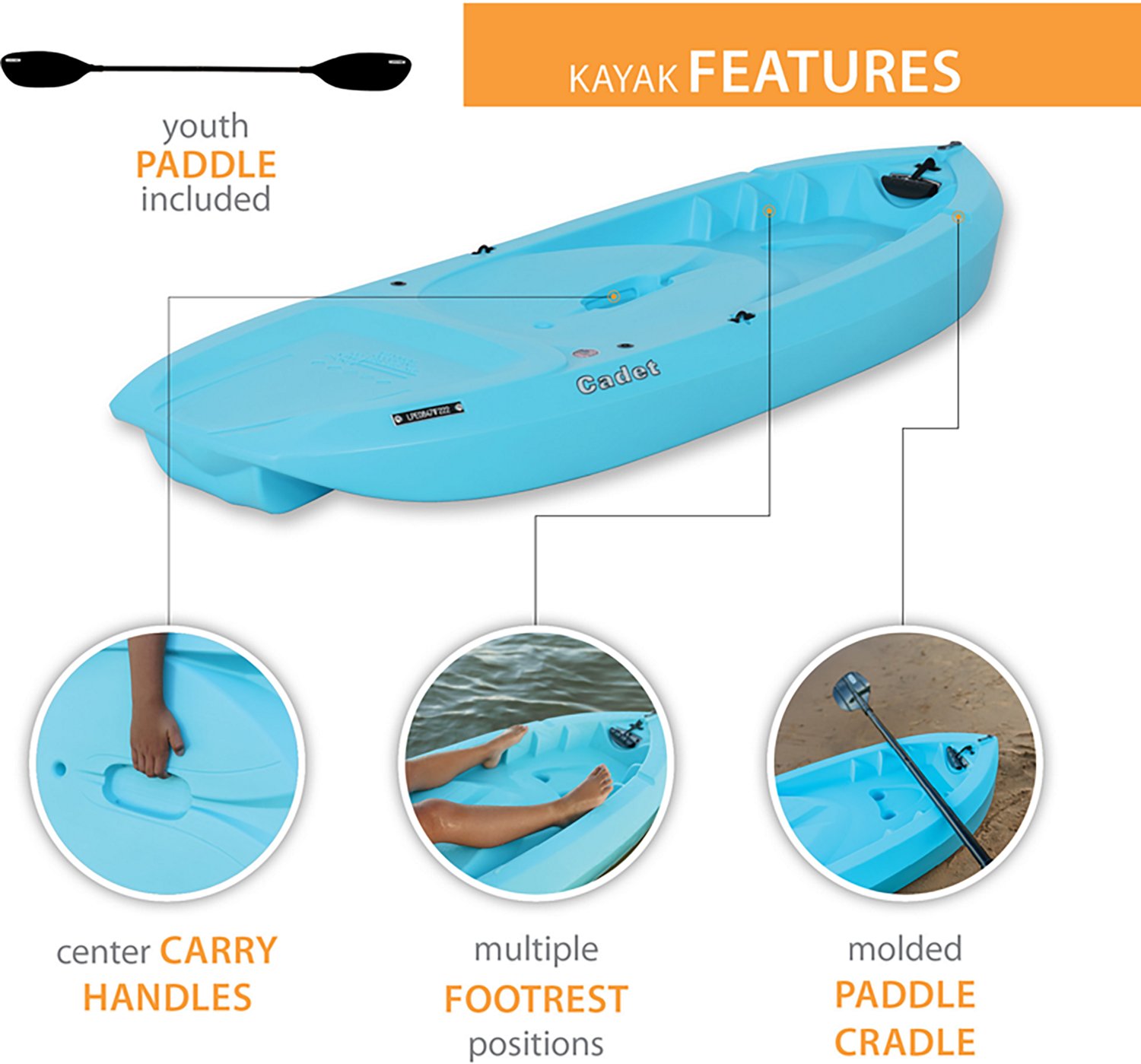 Lifetime Kids' Cadet 6 ft Kayak - view number 4