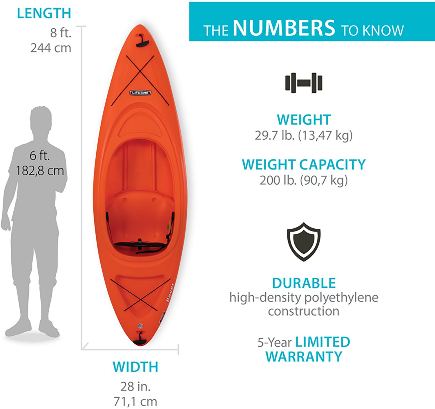 Lifetime Pacer 8 ft Kayak