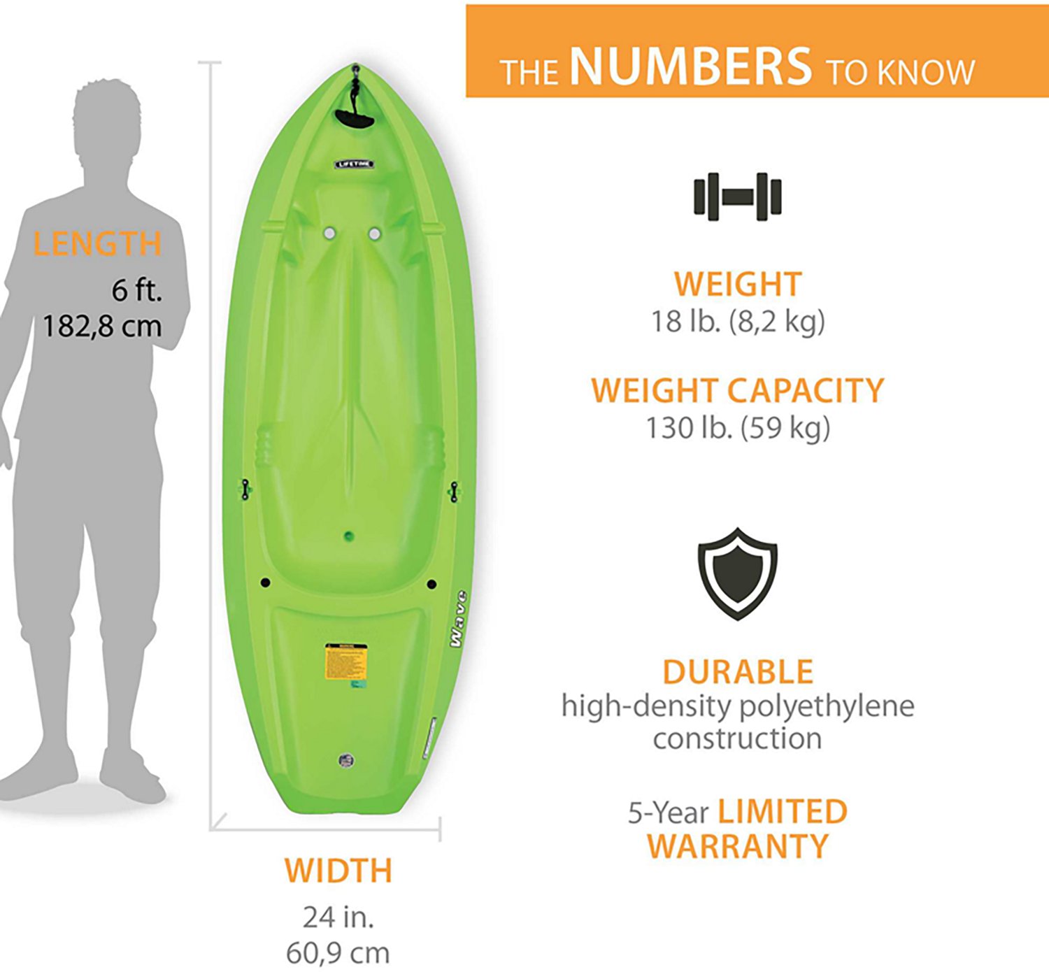 Lifetime Wave 6 Ft. Youth Kayak (Paddle Included)