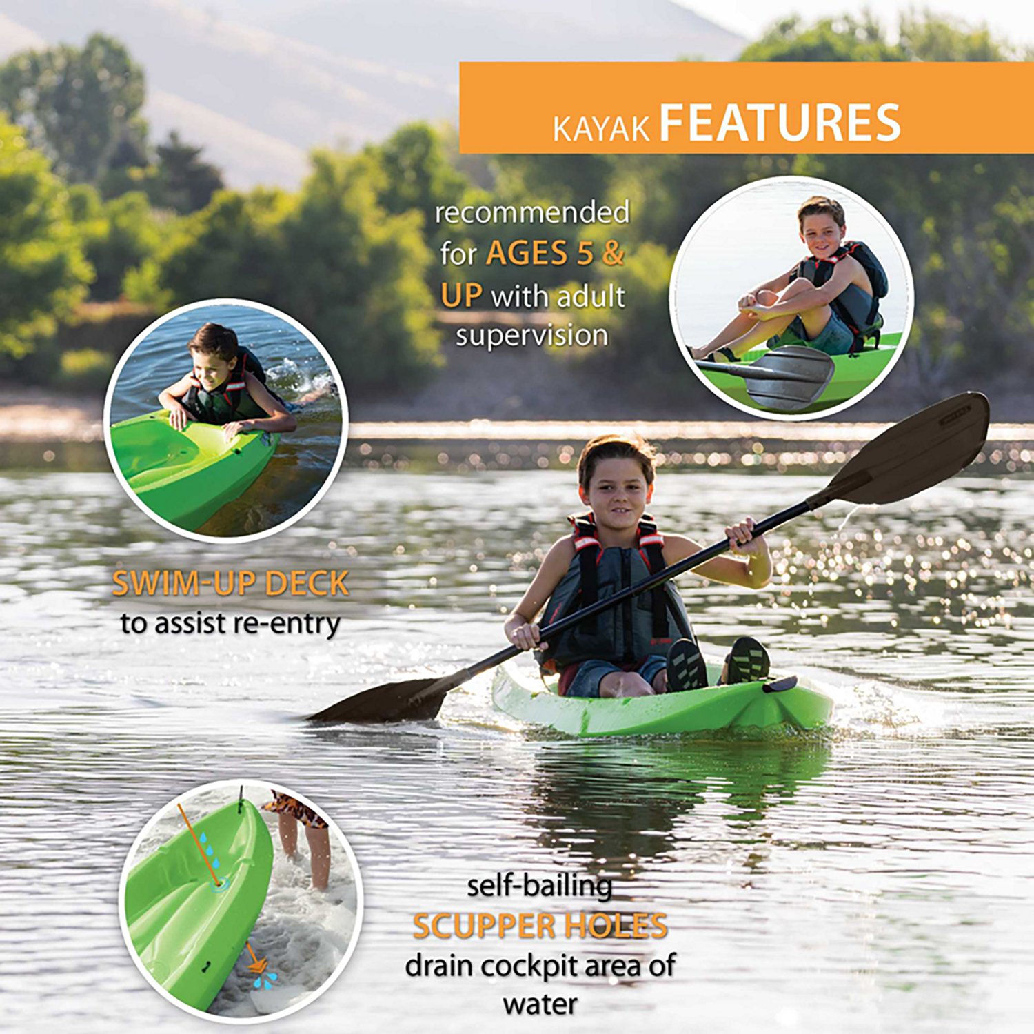 Lifetime Wave 6 Ft. Youth Kayak (Paddle Included)