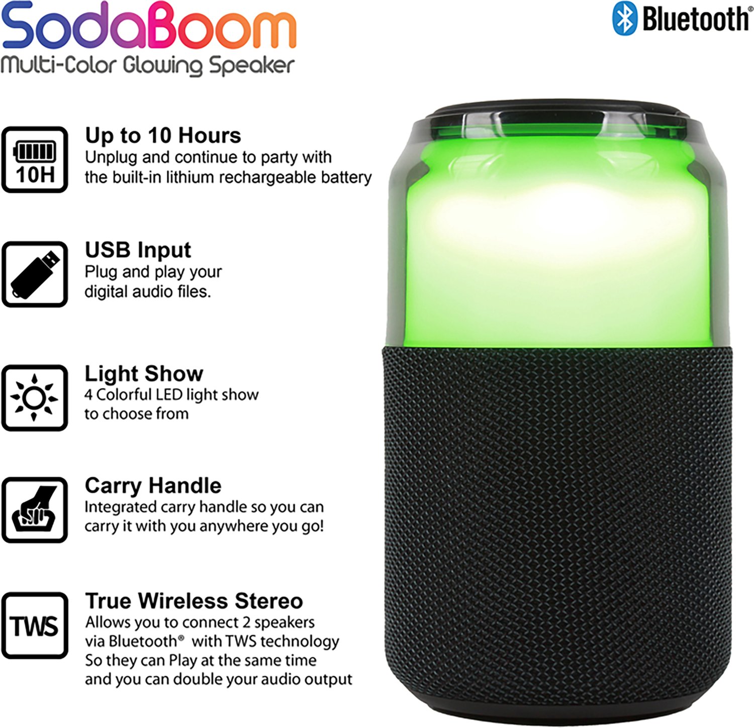 Supersonic SodaBoom Portable Bluetooth® Speaker - view number 6