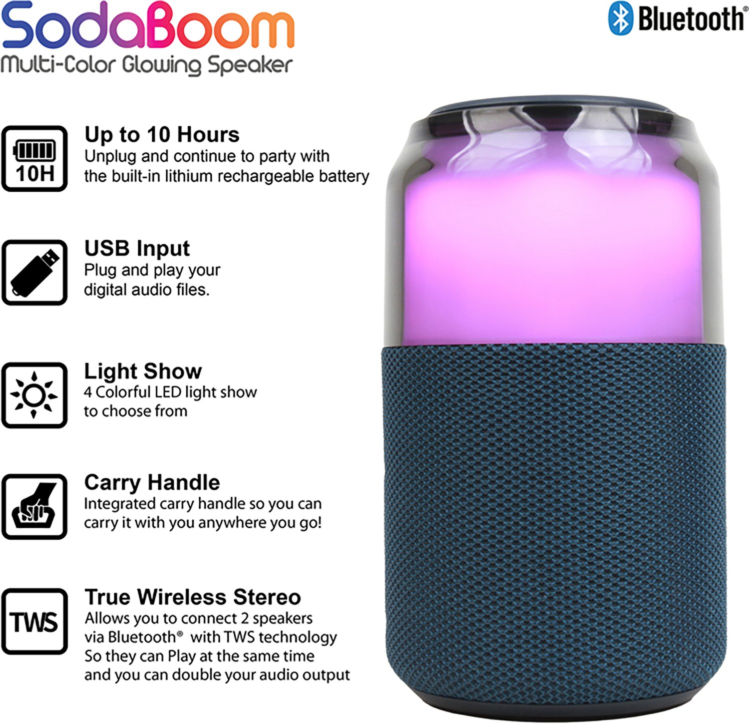 Supersonic SodaBoom Portable Bluetooth® Speaker - view number 6
