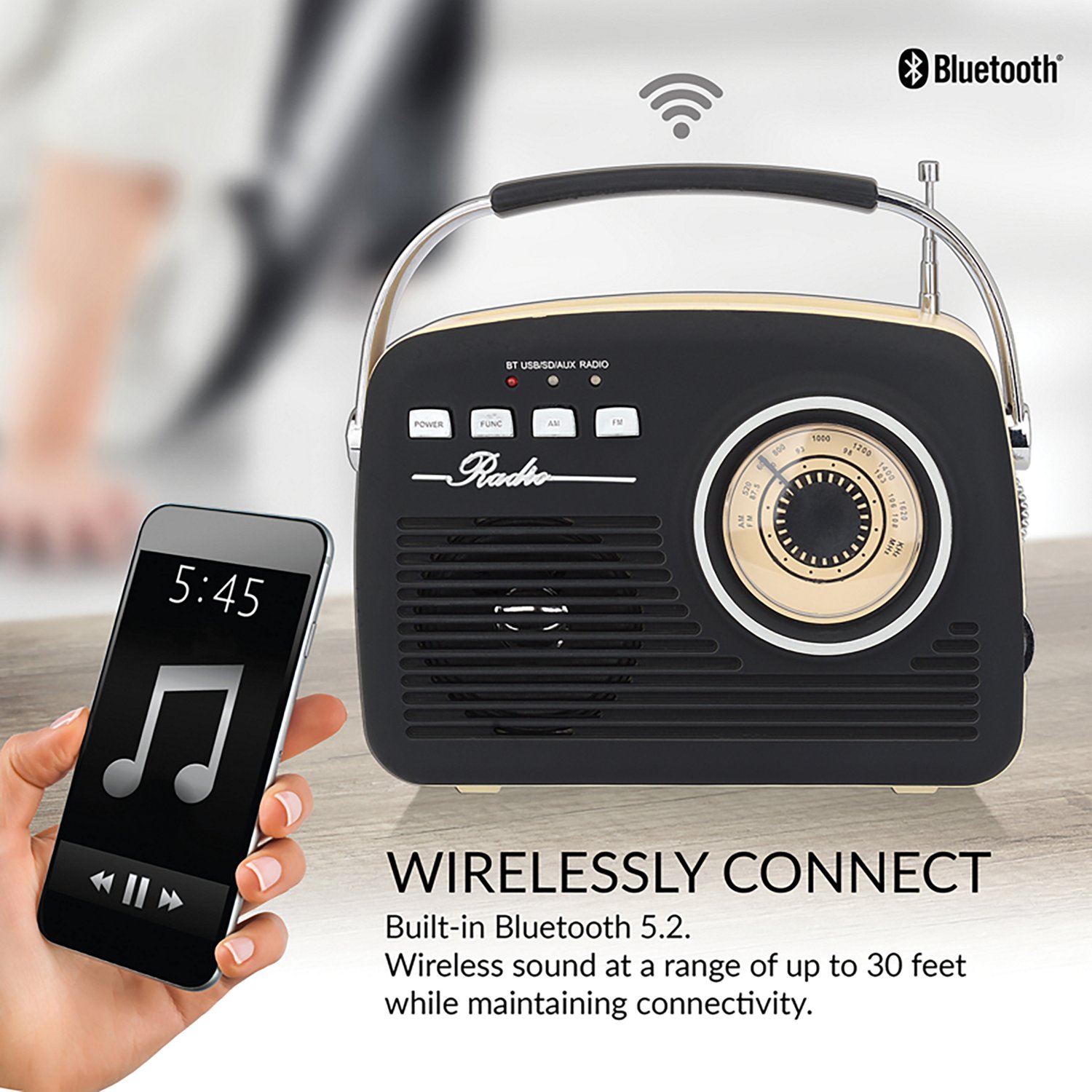 Supersonic SC-1201 Retro Portable AM/FM Radio