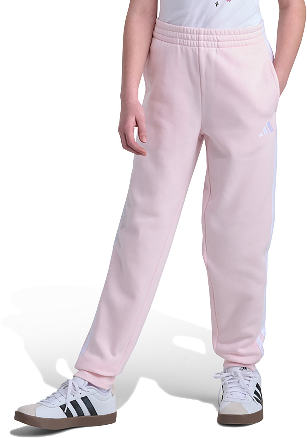 adidas Girls’ 3-Stripes Rib Cuff Jogger