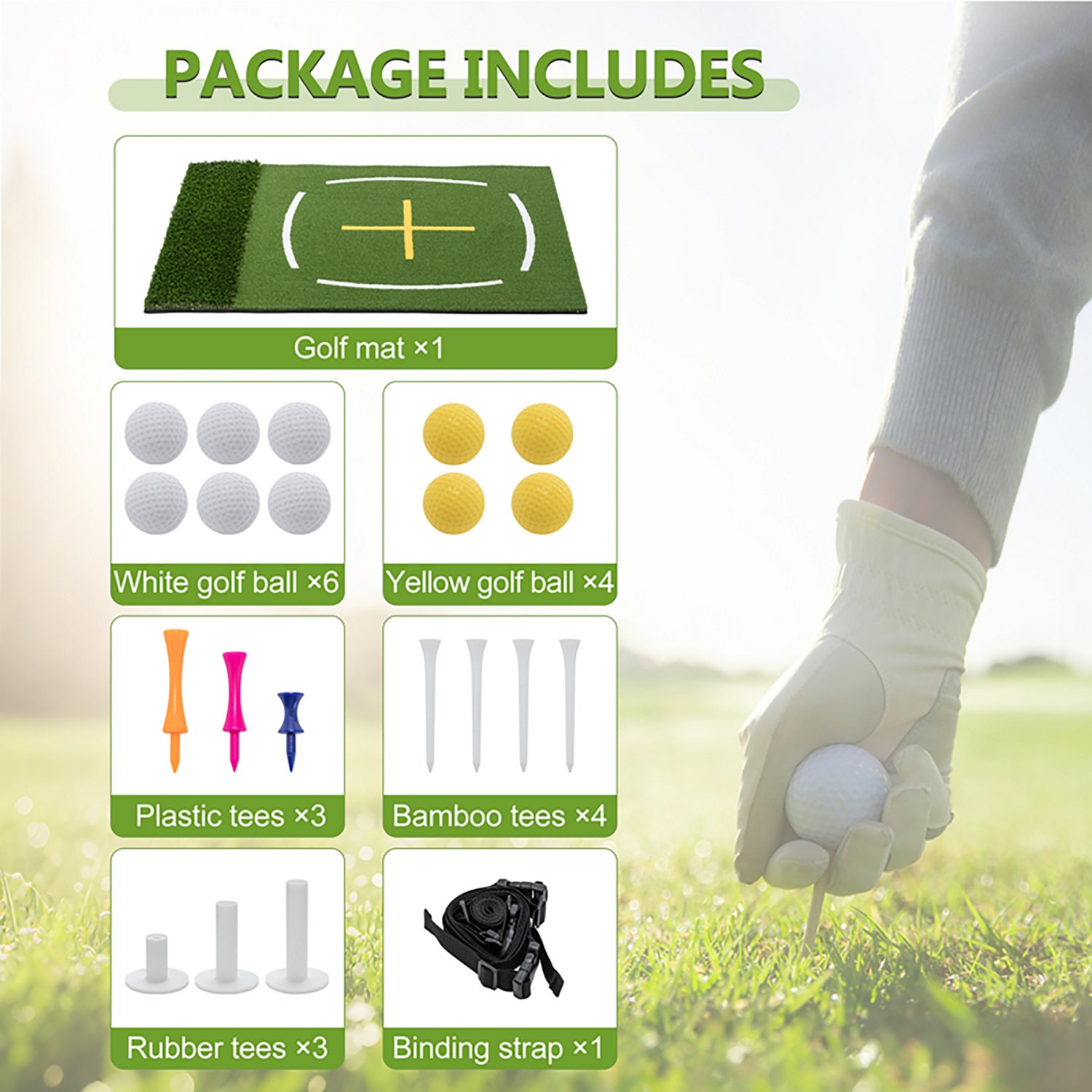 inQracer 5 ft x 4 ft Golf Hitting Mat with 7 Tee Positions - view number 2