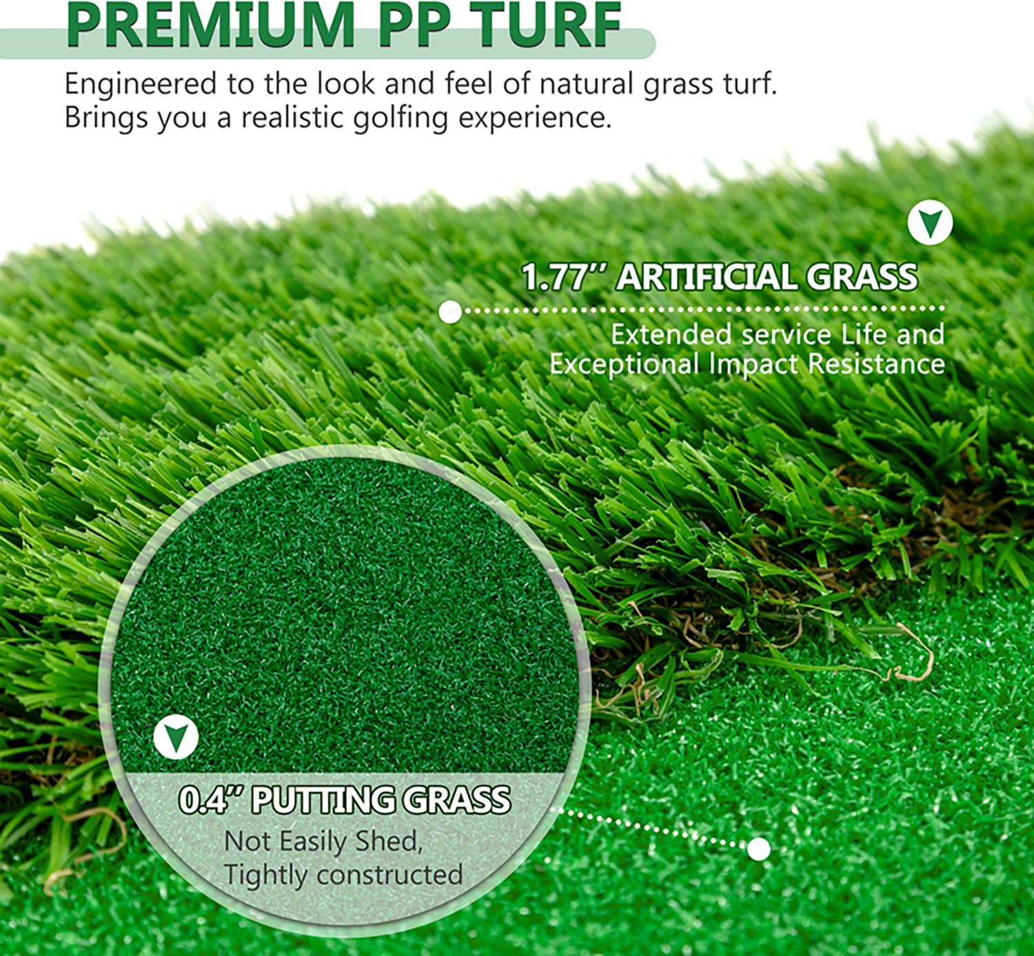 inQracer 12 ft x 5 ft Golf Putting Green Training Mat - view number 5