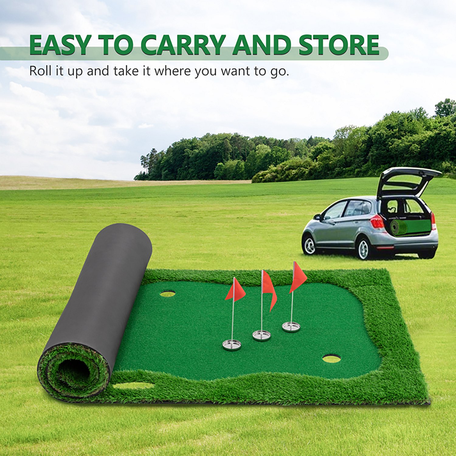 inQracer 12 ft x 5 ft Golf Putting Green Training Mat - view number 6